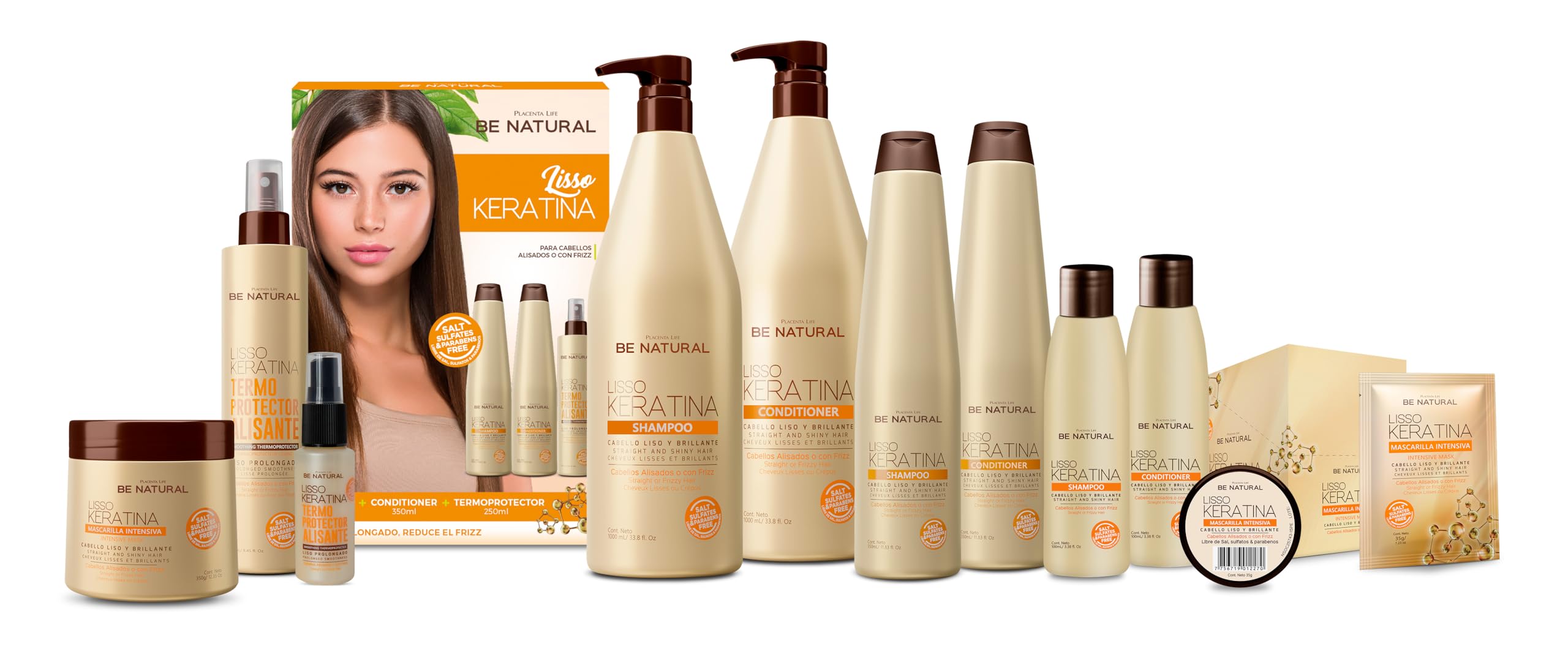 Placenta Life Be Natural Lisso Keratina Mask With Hydrolyzed Keratin For A Straight And Shiny Hair- No More Frizz- Have A Perfec