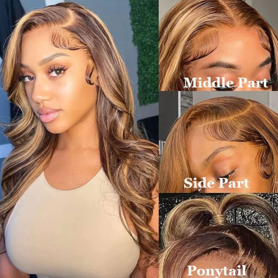 Unice Bye Bye Knots Glueless Wig Body Wave 7X5 Invisible Knots Lace Front Wigs Human Hair Honey Blonde Highlight Pre Everything