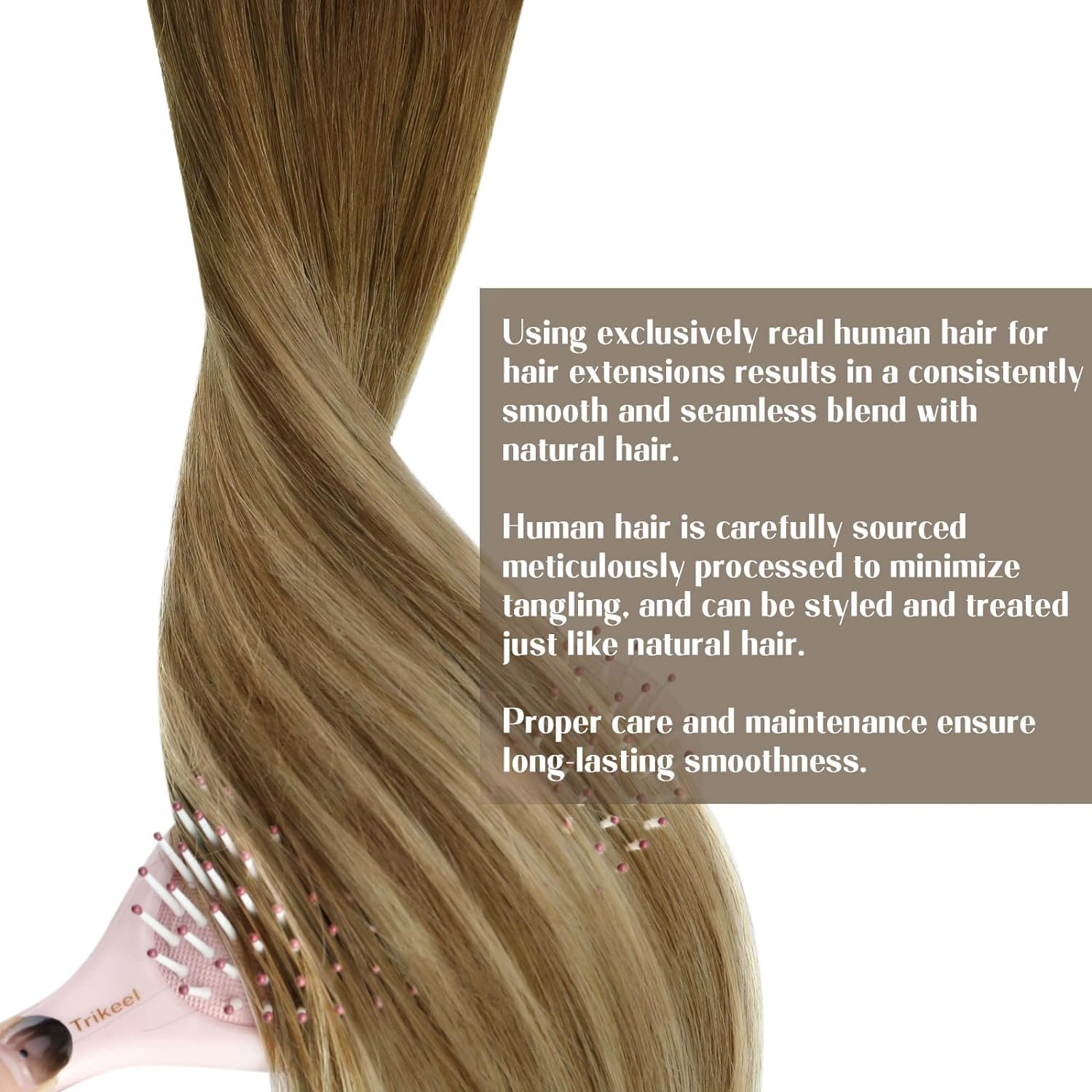 Sunny 24Inch Sew In Hair Extensions Real Human Hair Brown Balayage Weft Human Hair Extensions Brown Blonde Human Hair Sew In Ext
