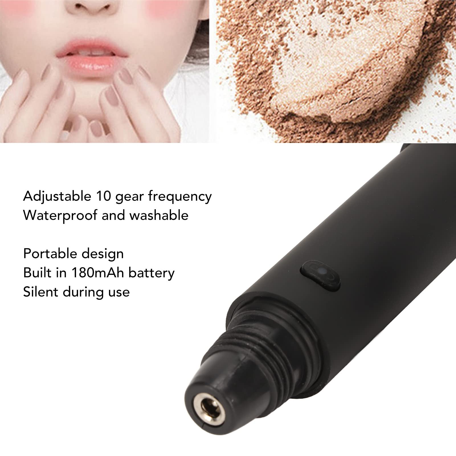 Electric Makeup Brush 10 Gears Rechargeable Multifunctional Blush Brush Face Brush Comfortable Soft For Home Travel Makeup