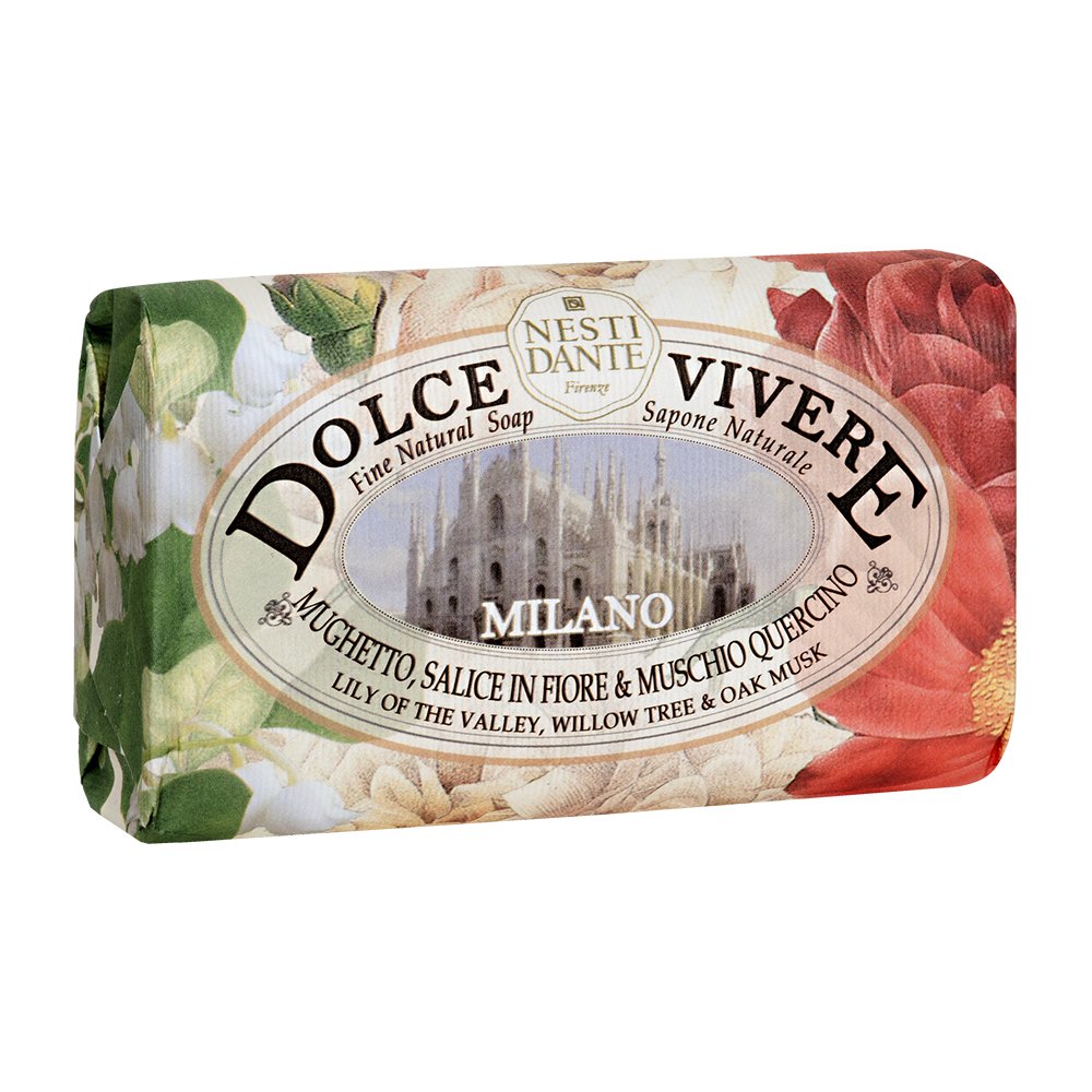Dolce Vivere Milano Lily Of The Valley, Willow Tree & Oak Musk Fine Natural Soap Bar, 250 G