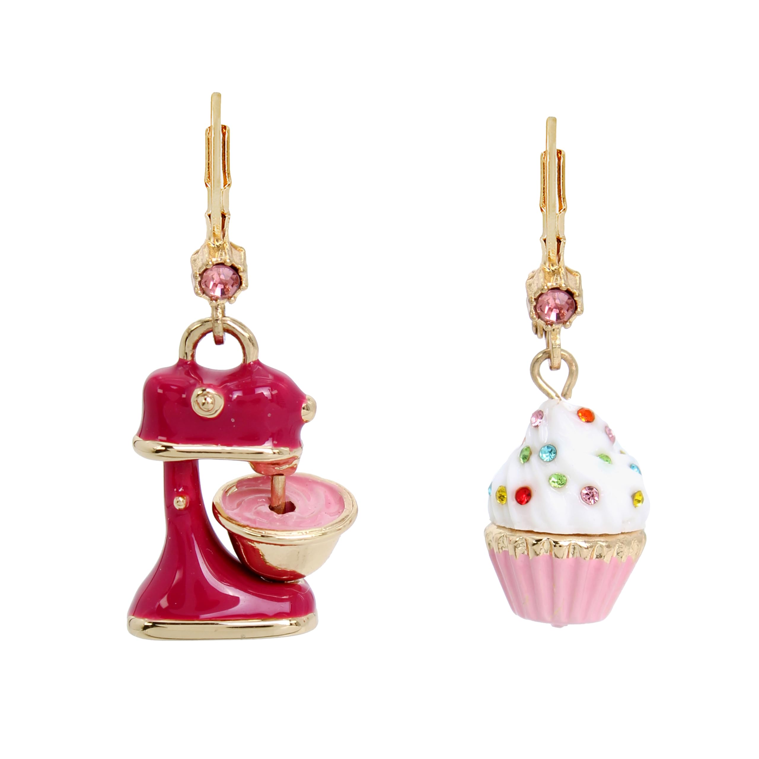 Betsey Johnson Womens Cupcake Mismatch Drop Earrings