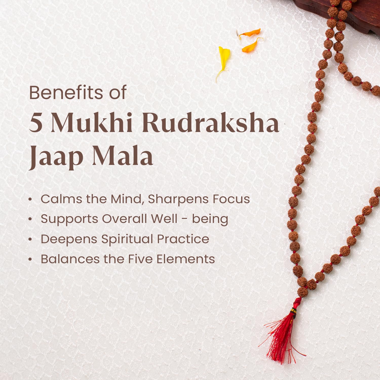 Astrotalk 5 Mukhi Rudraksha Mala 108+1 Beads | Certified 7mm Beads | Spiritual Protection, Focus & Positivity | Lord Kalagni Rudra Blessings | Rudraksha Mala Original for Men & Women
