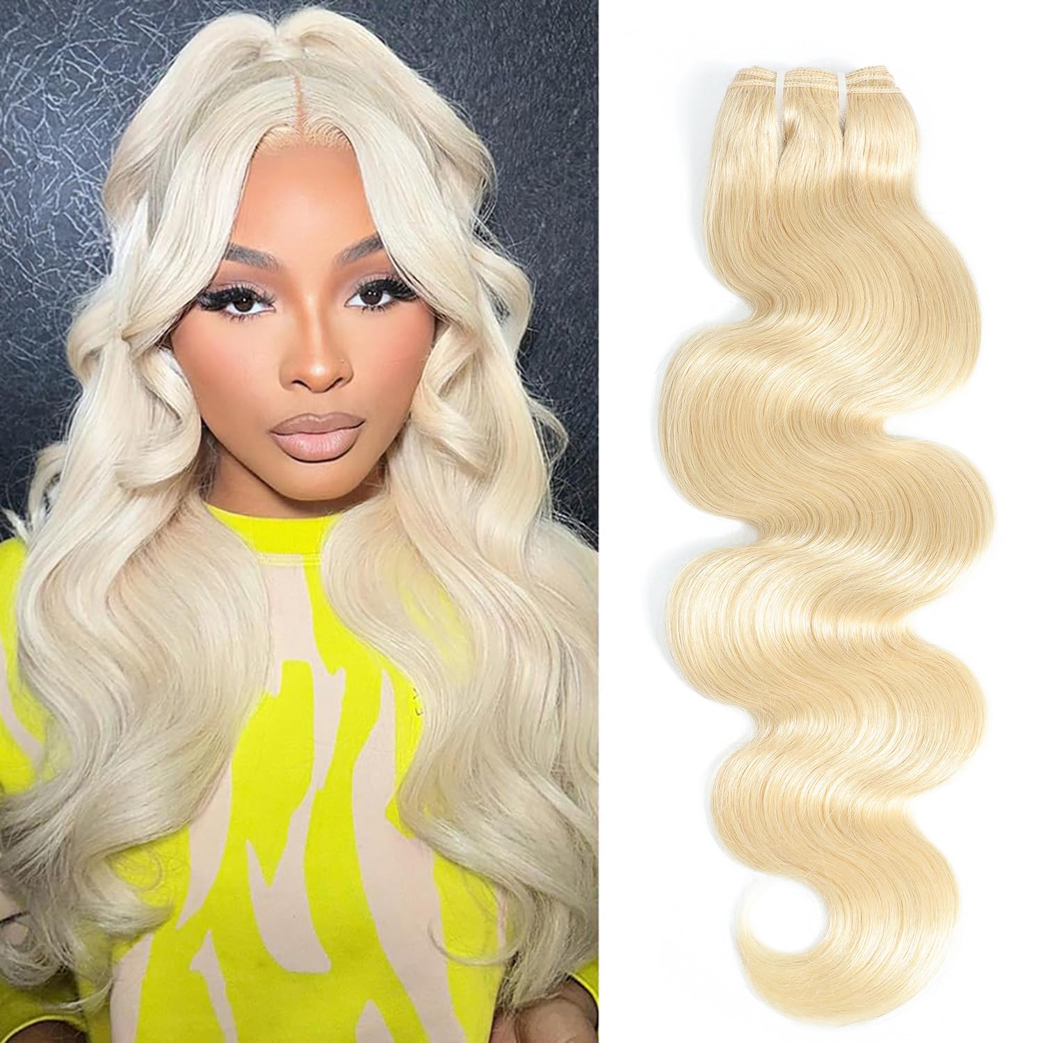 613 Bundles Blonde Human Hair Body Wave Single Bundle 16 Inch 1 Bundle 100% Unprocessed 12A Brazilian Virgin Human Hair Bundles 