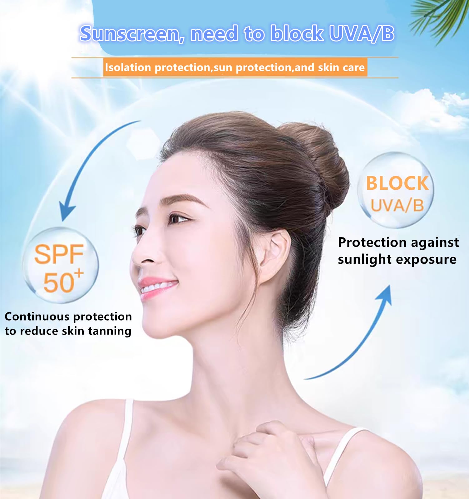 Go Ho Mineral Sunscreen Setting Powder - SPF 50,Translucent,Loose Natural Matte Face Makeup Brush-in,For All Skin Tones,Sunscree