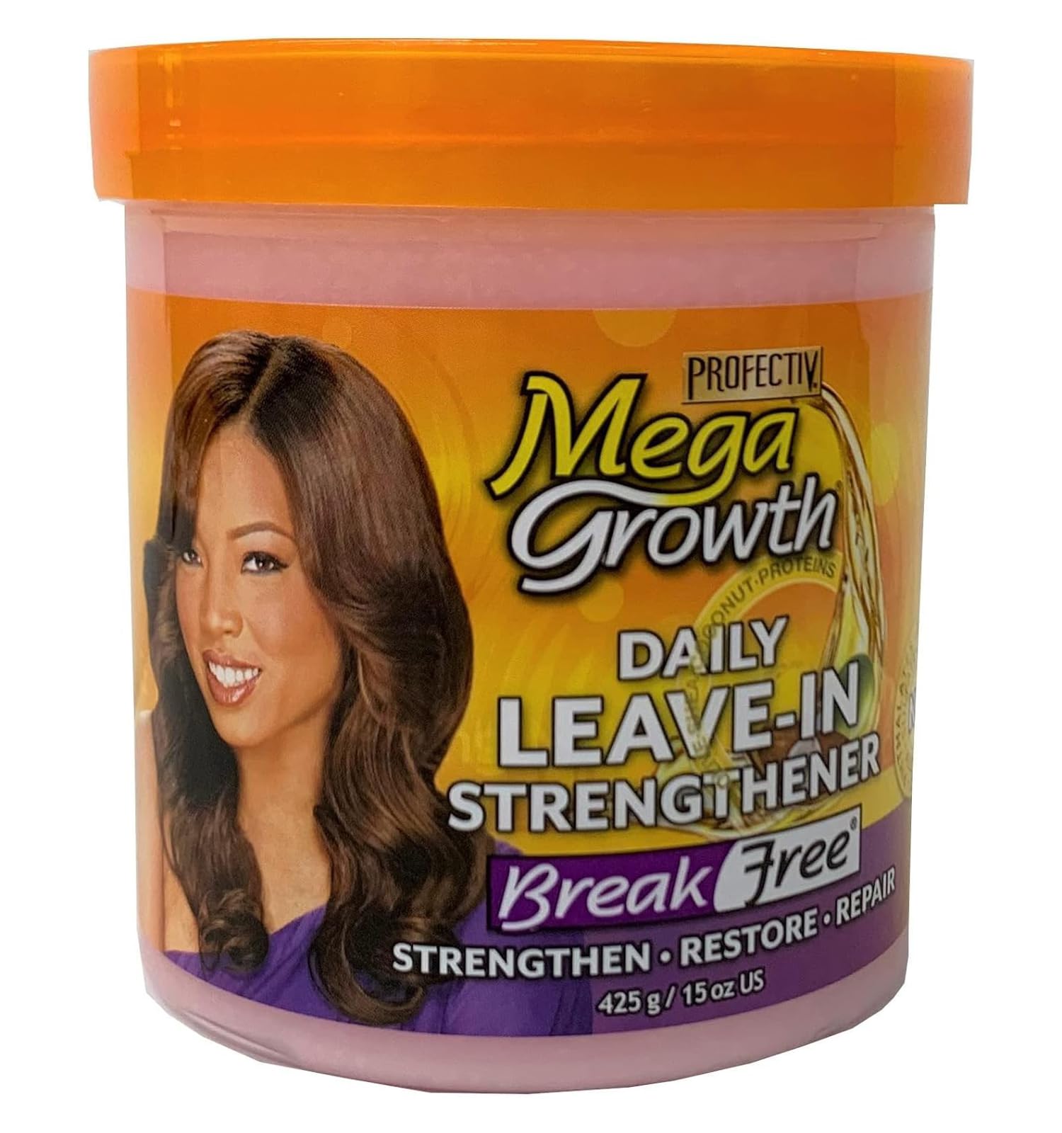 Mega Growth Break Free Daily Leave-In Strengthener - Restore & Repair Damaged Hair, Stops Chemical Damage, Moisturizes, Correct 
