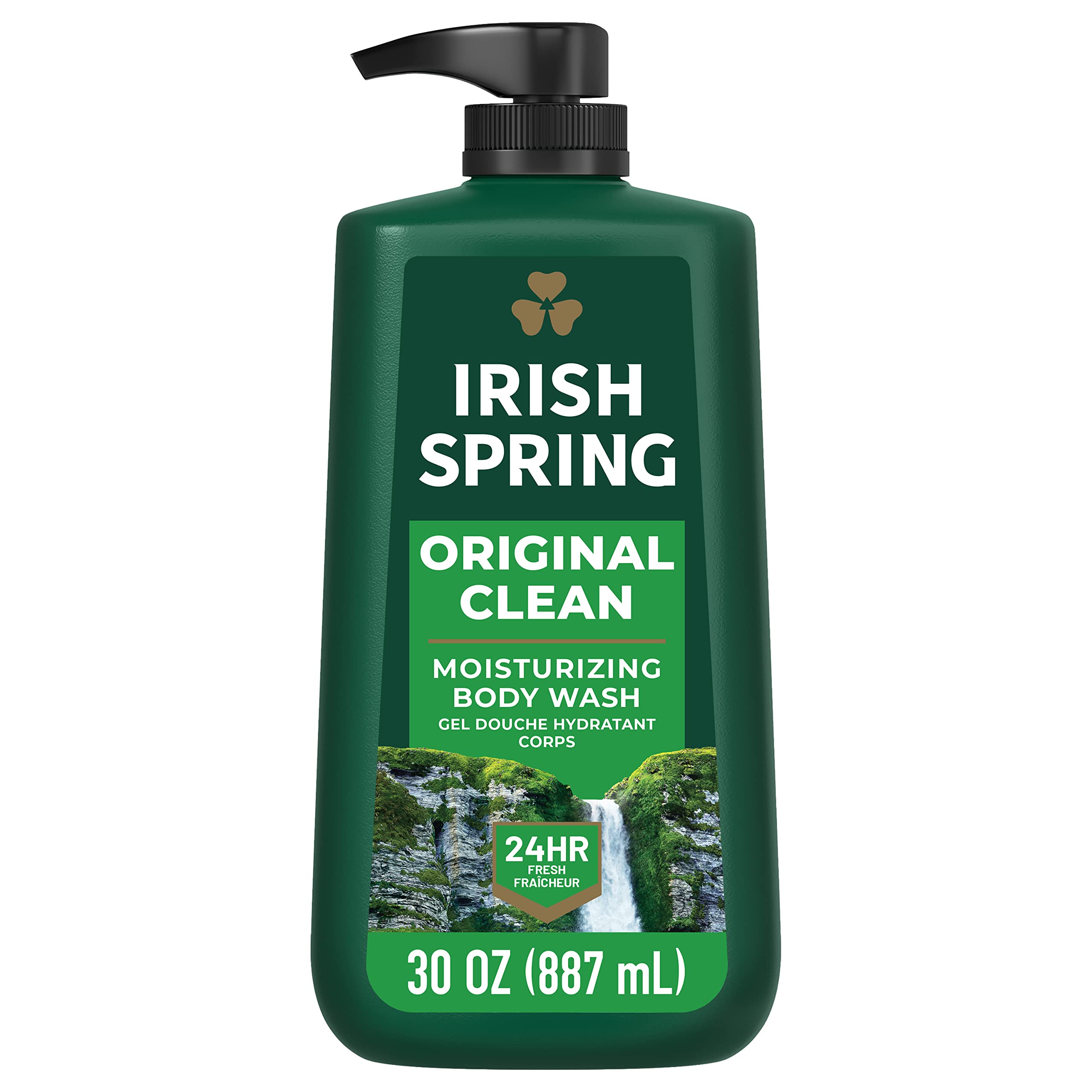 Irish Spring Mens Body Wash Pump, Original Clean Body Wash For Men, Smell Fresh And Clean For 24 Hours, Cleans Body, Hands, And