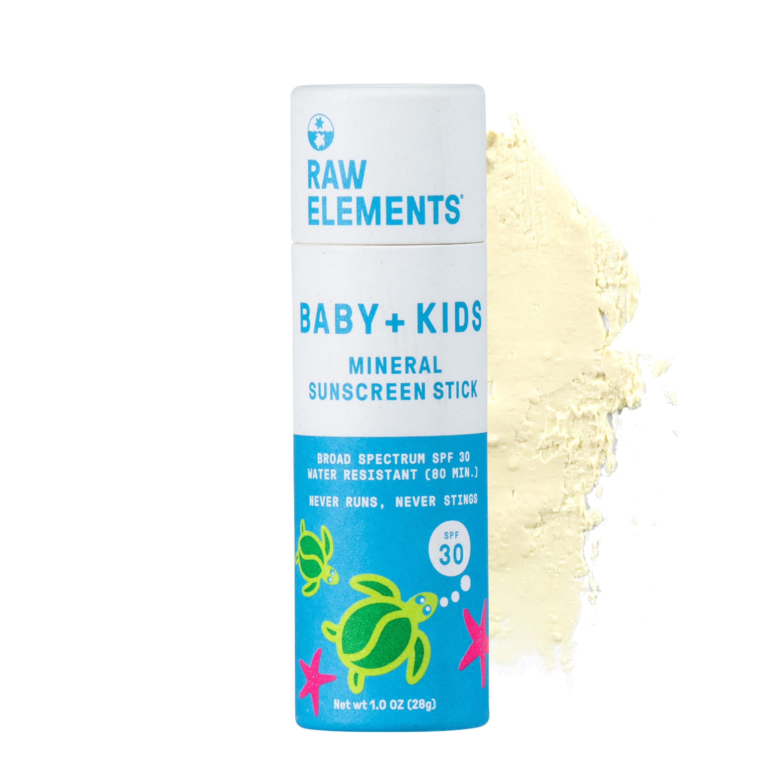 Raw Elements Baby & Kids Spf 30 Organic Sunscreen Stick, Non-Nano Zinc Oxide, Reef-Safe, Cruelty-Free, Gluten & Nut Free, Zero W