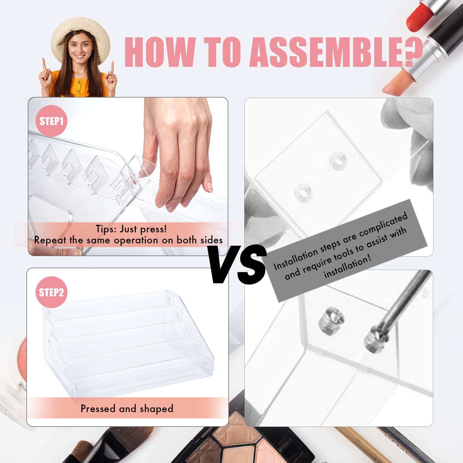 Aluyuyo Nail Polish Organizer Sunglass Organizer - 5 Layers Nail Polish Holder Sunglass Holder - Acrylic Nail Polish Stand Sungl