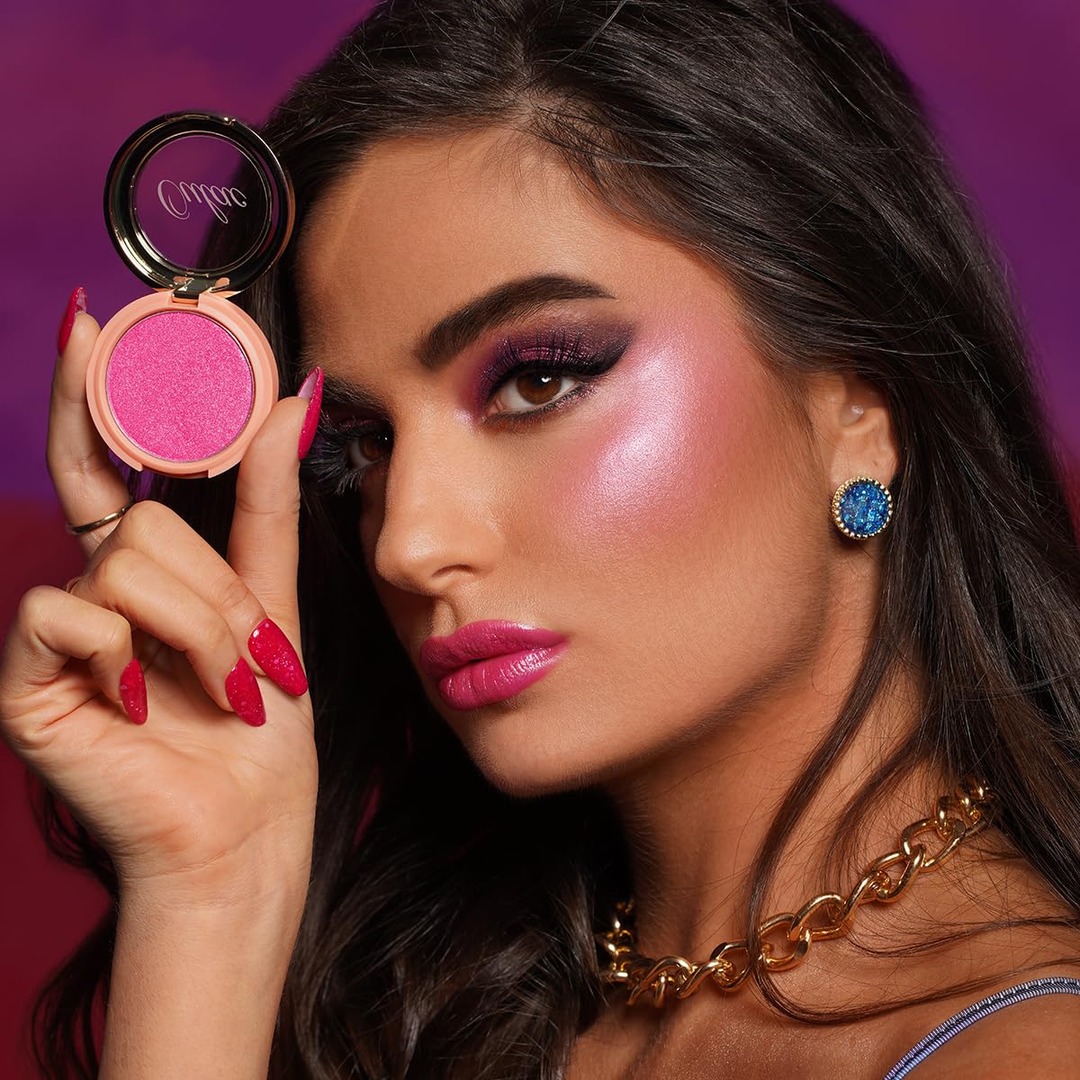 Oulac Luminisers Powdery Blusher For Cheeks Face Glow,Brighten Skin As Highlighter Makeup, Shimmer Blusher,Buildable And Vegan C