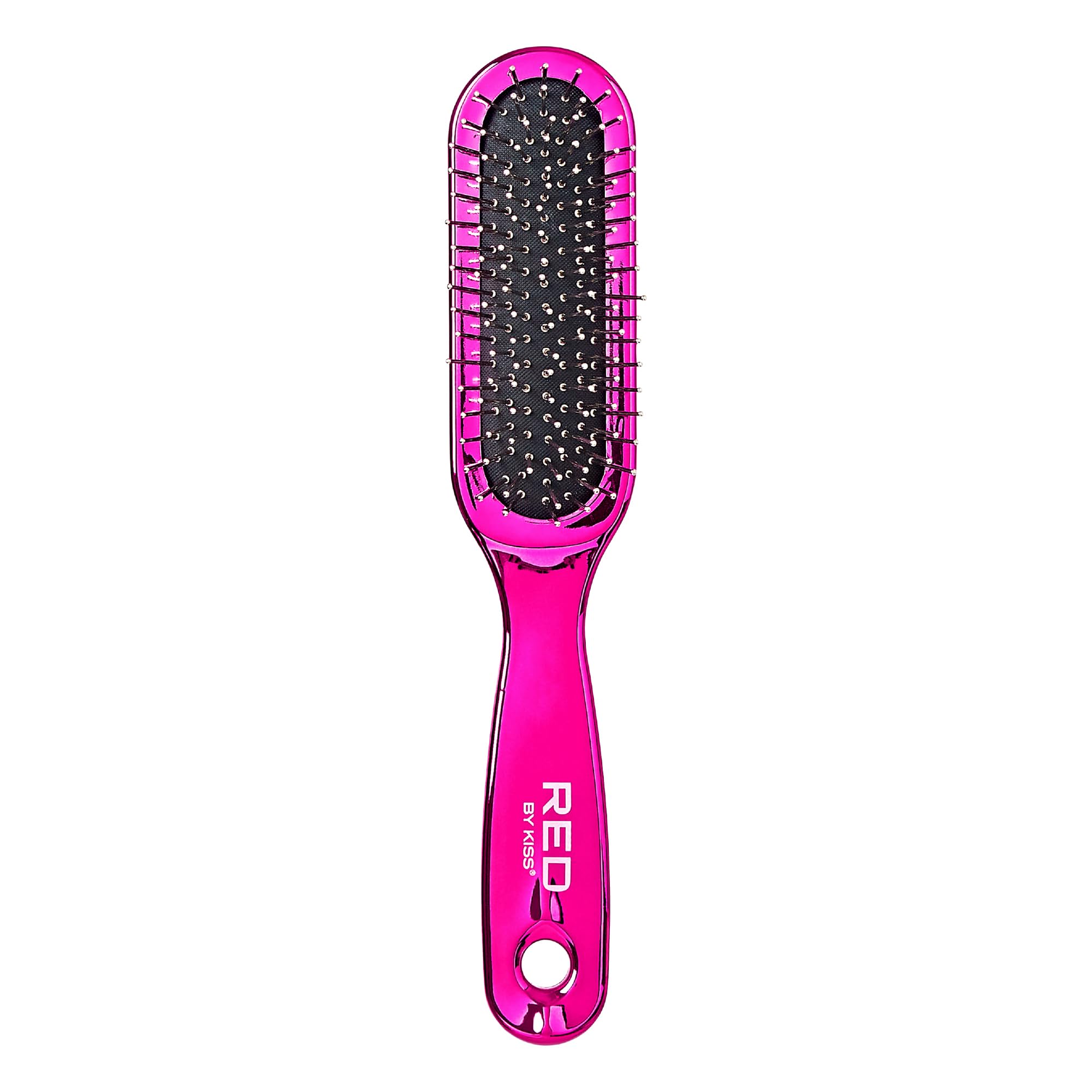 Red By Kiss Anti-Static & Anti-Frizz Wig Brush With Stainless Steel Knot-Free Bristles For Easy Detangling, Smooth Hair & Wigs W