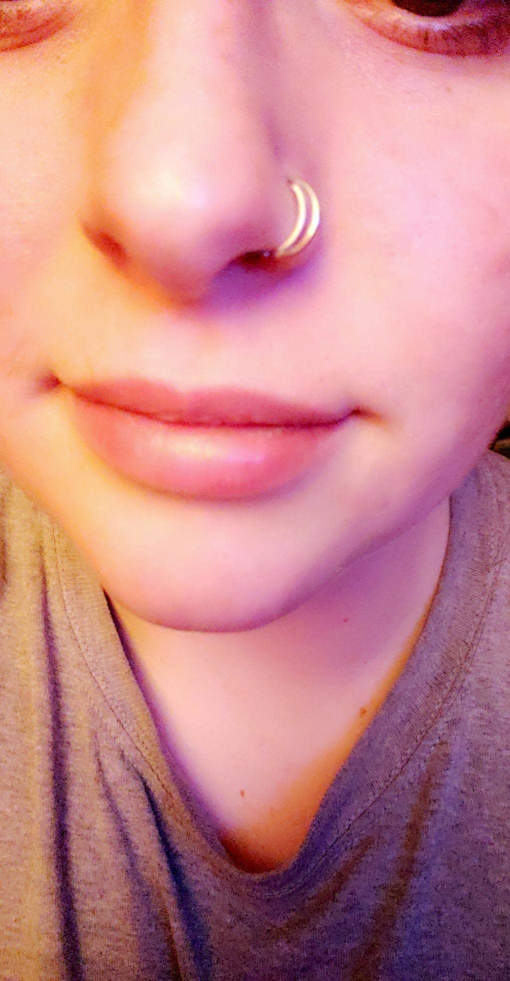 QWALIT Nose Rings Nose Rings Hoops Double Hoop Nose Rings for Women Nose Piercings Jewelry Double Nose Ring for Single Piercing
