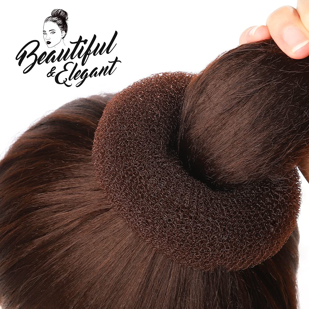 Donut Hair Bun Maker 7 Pieces, Teenitor Ring Style Bun Maker Set With (1 Extra-Large, 2 Large, 2 Medium And 2 Small), 5 Pieces H