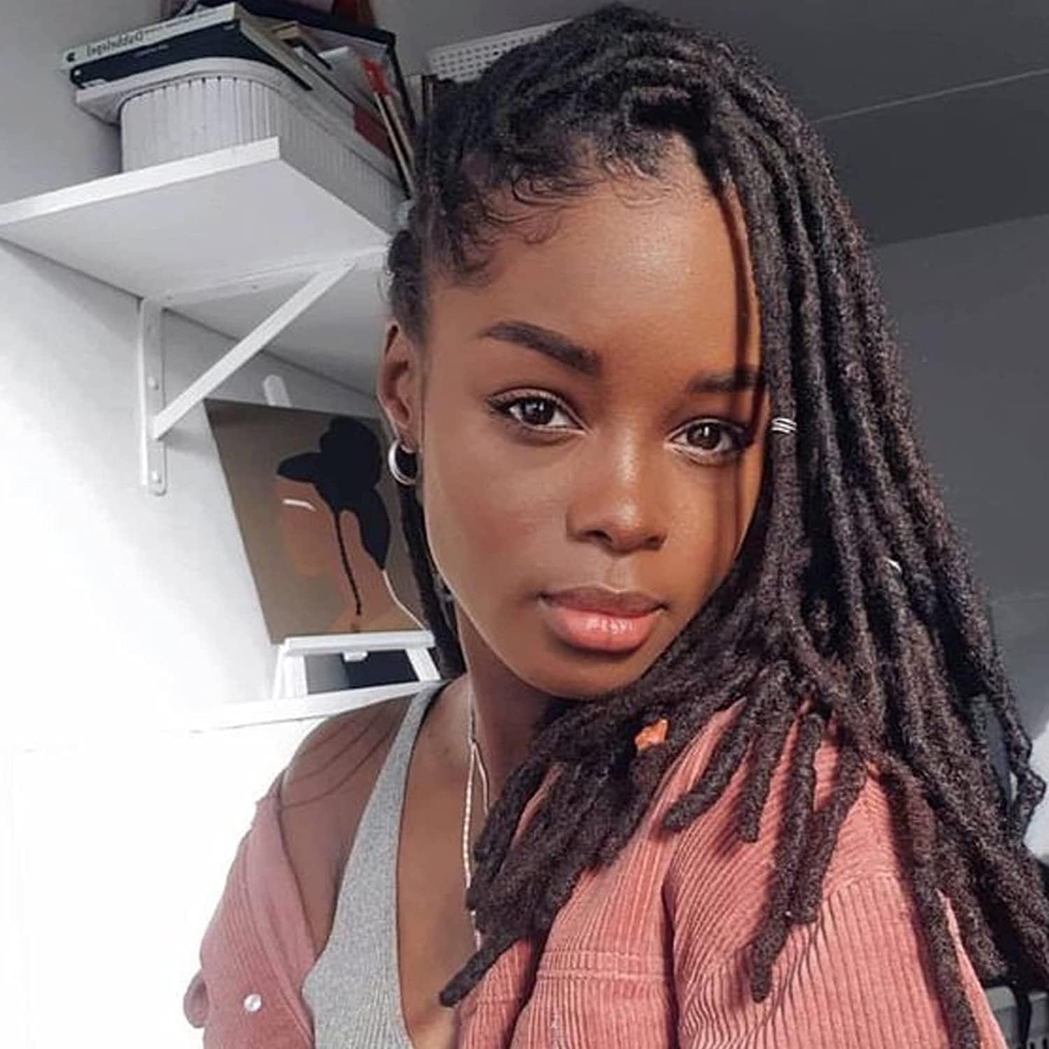Loc Extension Human Hair 12 inch 100 Strands 0.4cm Width 100% Full Handmade Permanent Loc Extension Human Hair for Women/Men Can