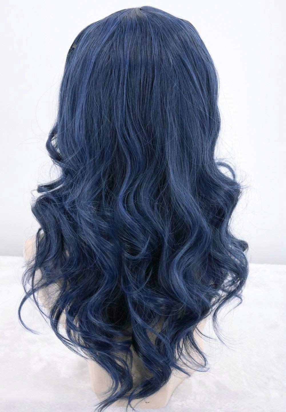 Topcosplay Girls Kids Child Wig Dark Blue Wave Halloween Costume Wigs Cosplay Wig