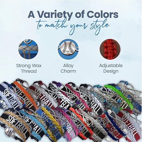 Infinity collection Softball Bracelet- Softball Jewelry - Perfect Softball Player, Softball Team and coaches gifts