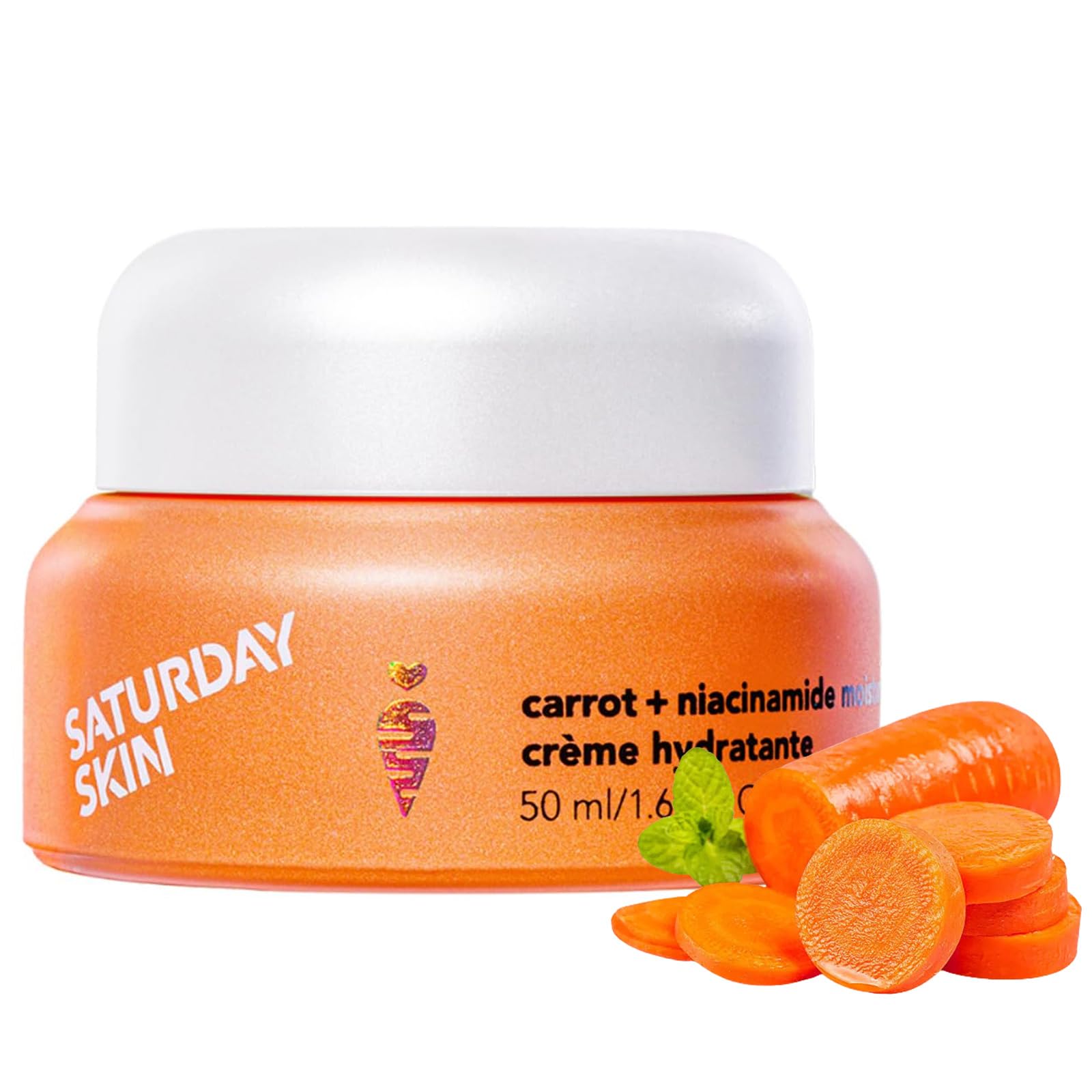 Saturday Skin Face Moisturizing Cream with Carrot, Niacinamide, Ceramides & Centella Asiatica, Peptide, Paraben-Free, Sulfates-F
