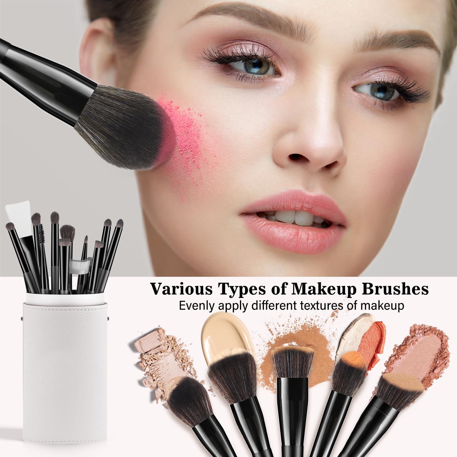 Professional Makeup Brush Set, Luxbru 20Pcs Makeup Brushes With Foundation Eyebrow Blending Concealer Blush Eyeshadow Contour Po