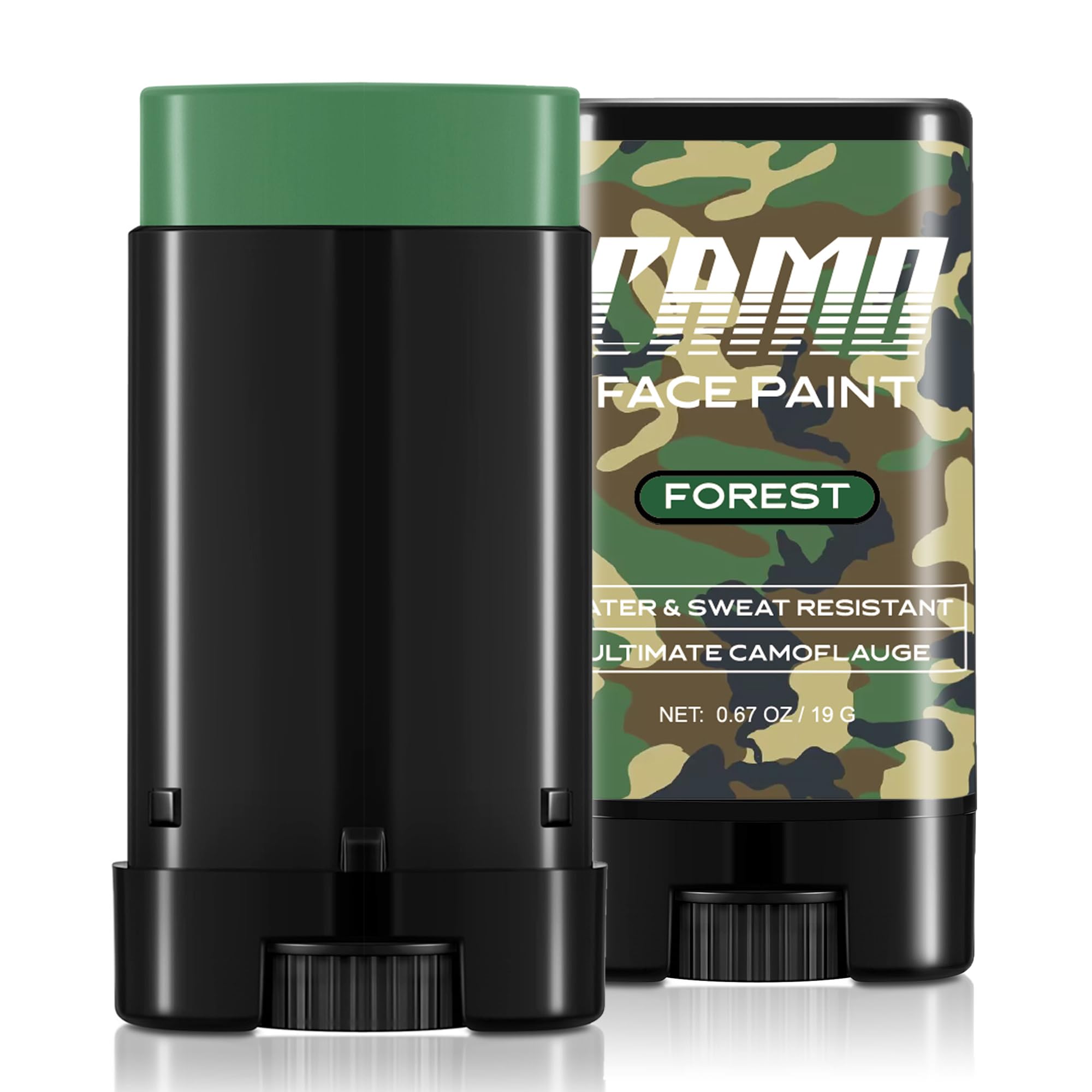 CCbeauty Forest Camo Face Paint - Sports Green Eye Black Stick,Camouflage Hunting,Football,Baseball Accessories,Sweat Resistant