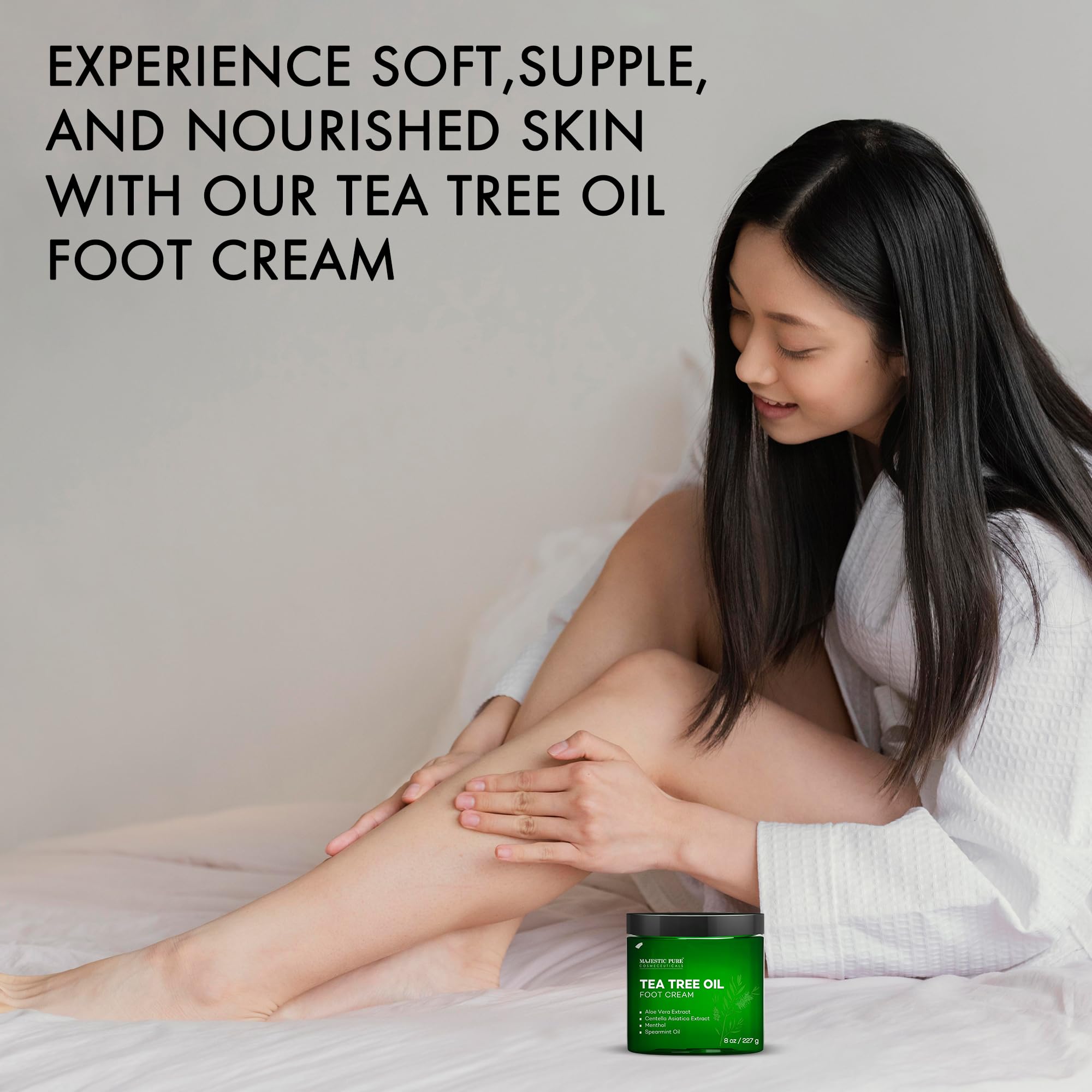 Majestic Pure Tea Tree Oil Foot Cream, Warming Cream - Calluses, Dry Cracked Feet, Hands, Heels, Elbow, Nails, And Knees - Softe