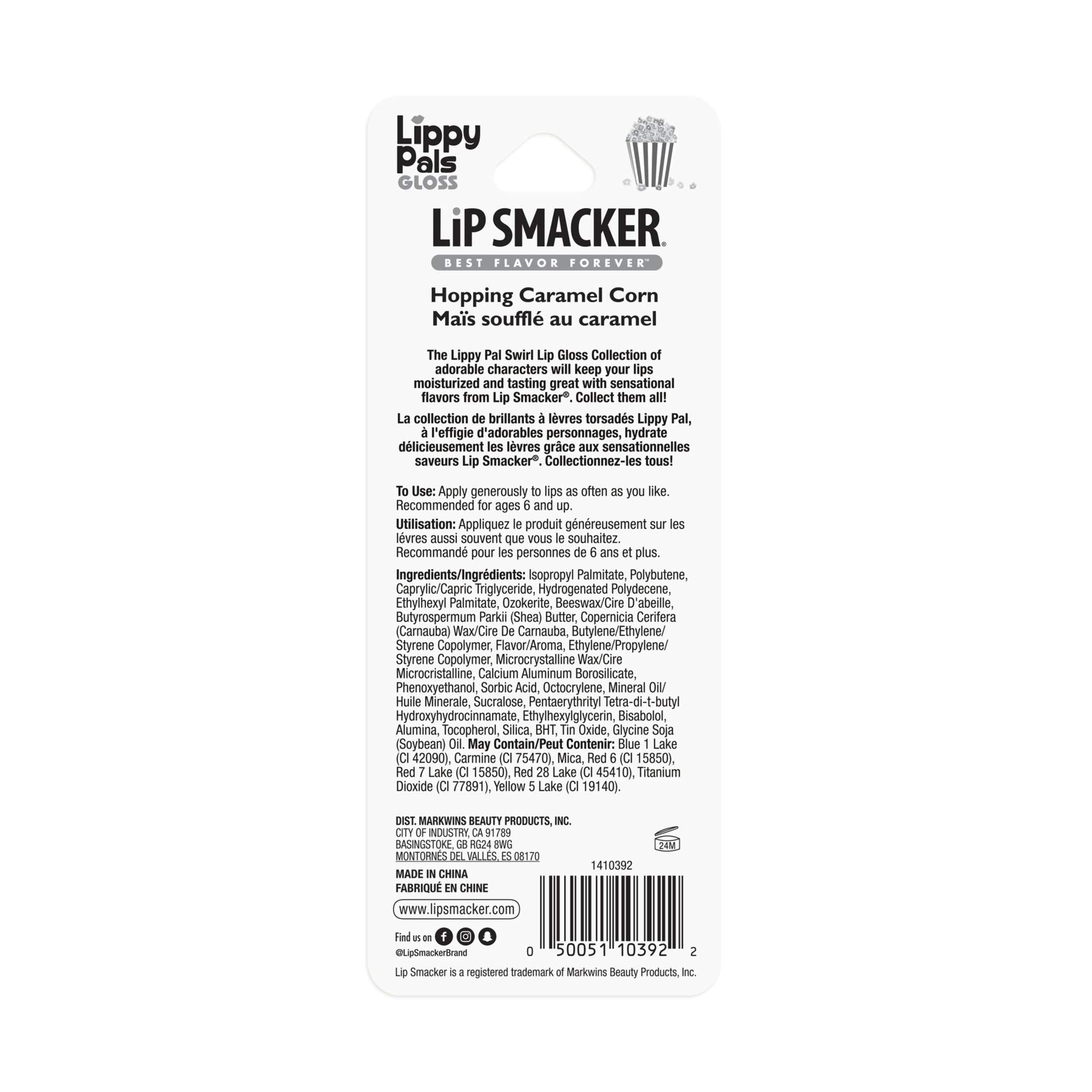 Lip Smacker Lippy Pals Swirls Bunny, Flavored Moisturizing & Smoothing Soft Shine Lip Balm, Hydrating & Protecting Fun Tasty Glo