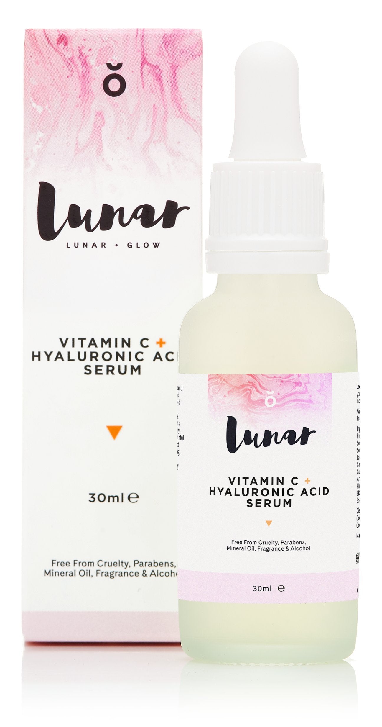 Vitamin C Hyaluronic Acid Serum By Lunar Glow A Natural Anti Ageing Serum For Your Face & Skin 1 Floz - 30Ml