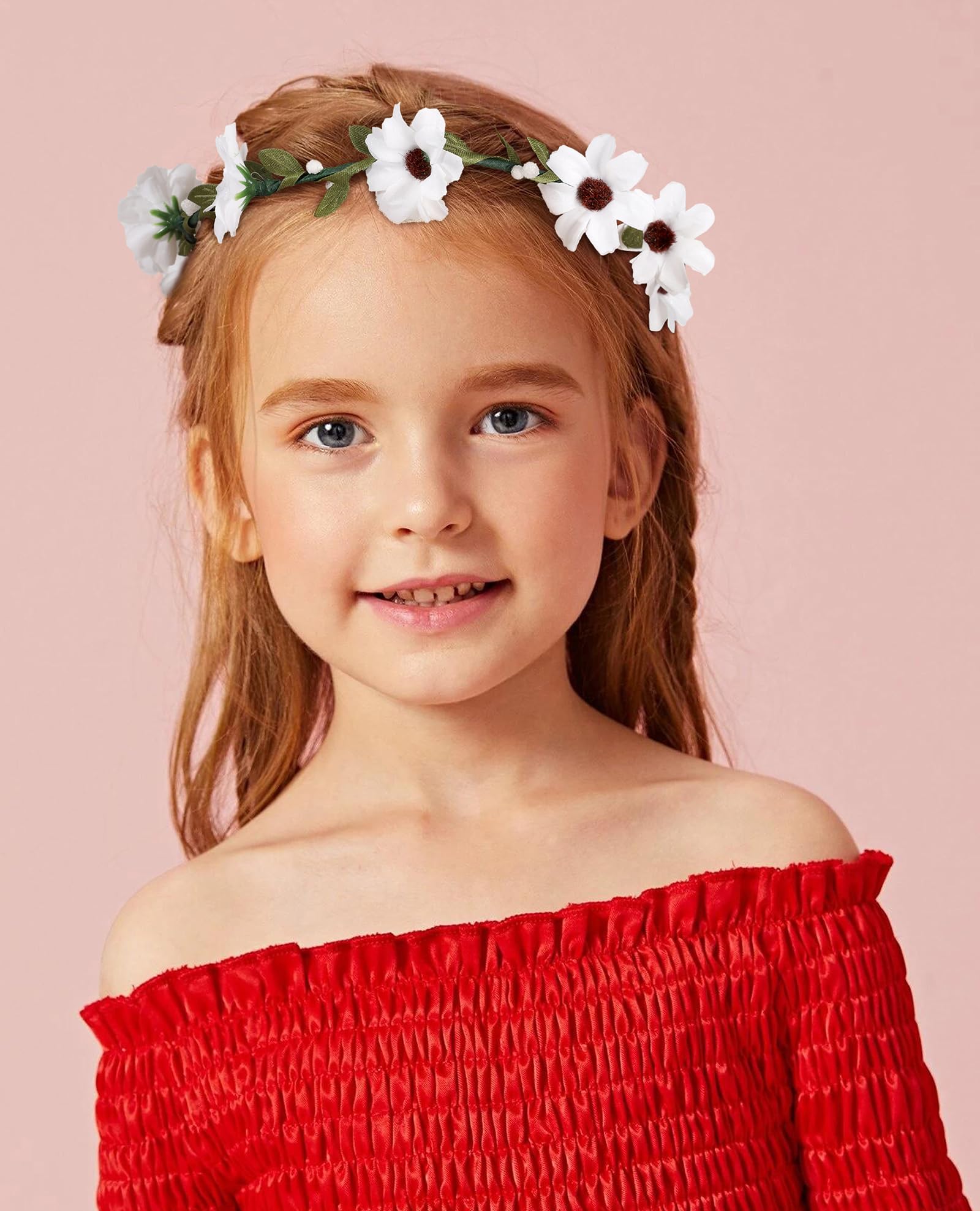 AWAYTR Bohemia Flower Crown Headband - Women Girl Fashion Green Leaves Ribbon Garland Floral Headpiece For Wedding Party Photogr