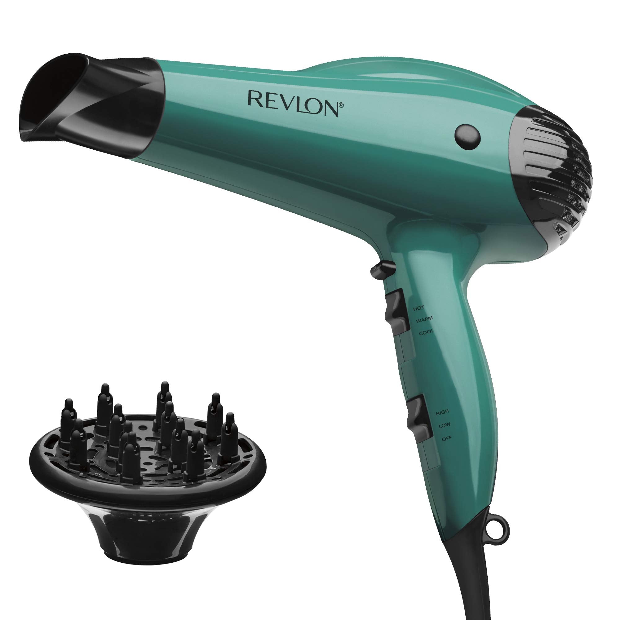 REVLON Volume Booster Hair Dryer with Diffuser | Voluminous Lift and Body | 1875W Blow Dryer with Ionic Technology for Salon Sty
