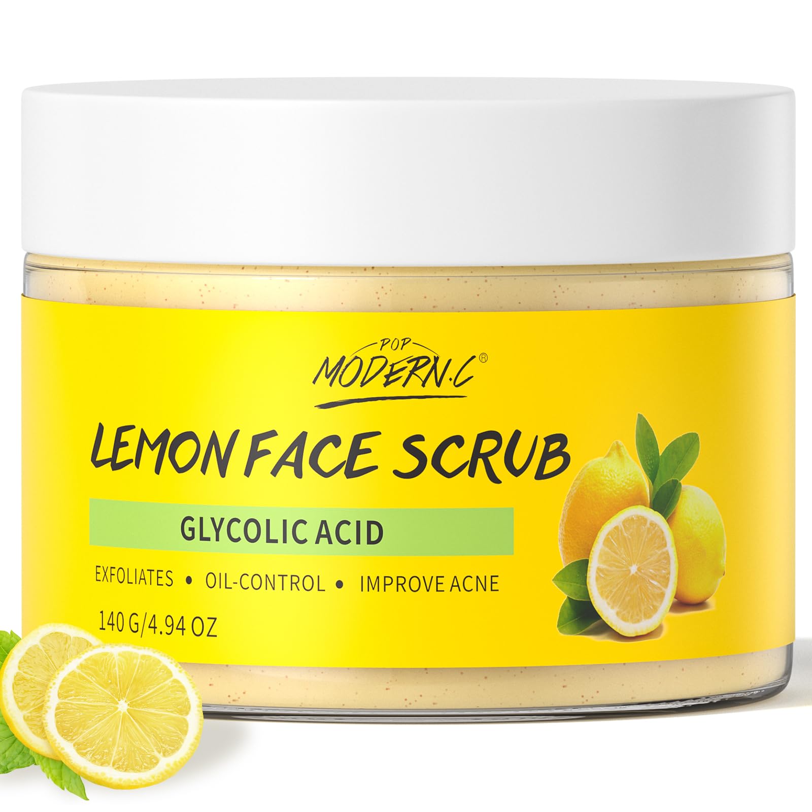 Lemon Face Scrub with Glycolic Acid Exfoliating Facial Scrub AHA