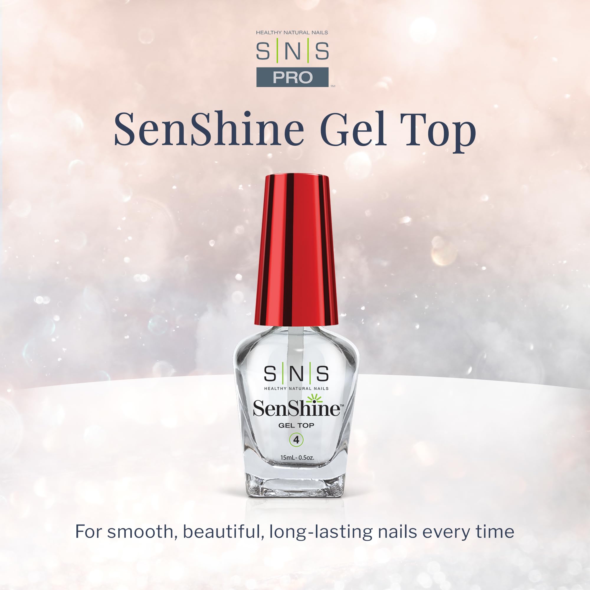 Sns Gel Top Coat Nail Polish For Nail Dip Powder, Senshine Gel Top - Long-Lasting & Fast-Drying Nail Strengtheners Top Coat - Lo