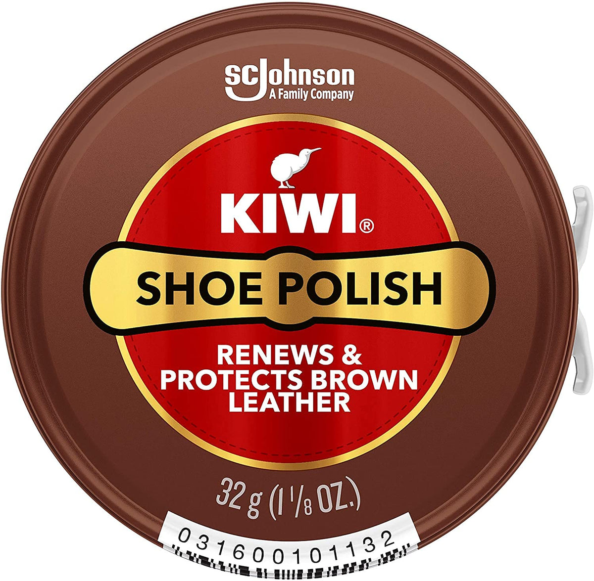 Kiwi Waxed Shoe Polish, Brown, 1.125 Oz Can (Pack Of 6)