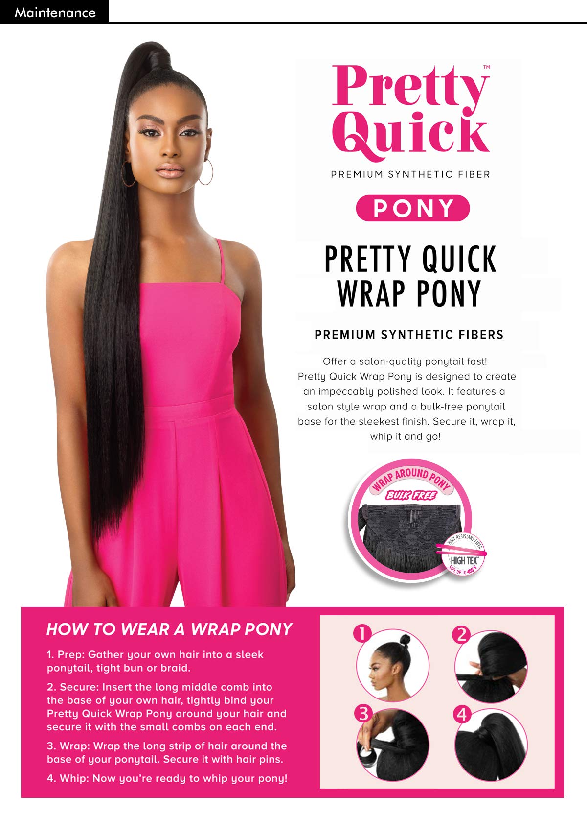Outre Wrap Ponytail Pretty Quick Sleek Straight 36'' (613L)