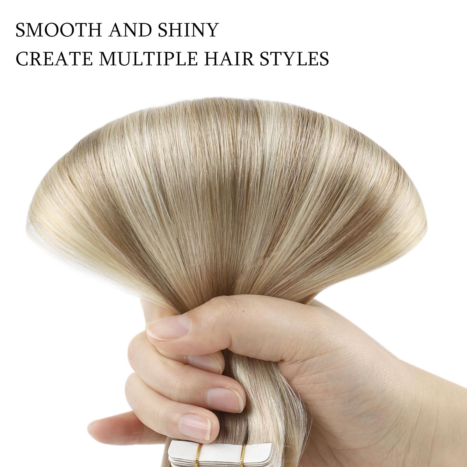 Abh Amazingbeauty Hair Tape In Extensions Honey Blonde Highlighted Medium Blonde Hair Extensions Real Human Hair Tape In P16-22#