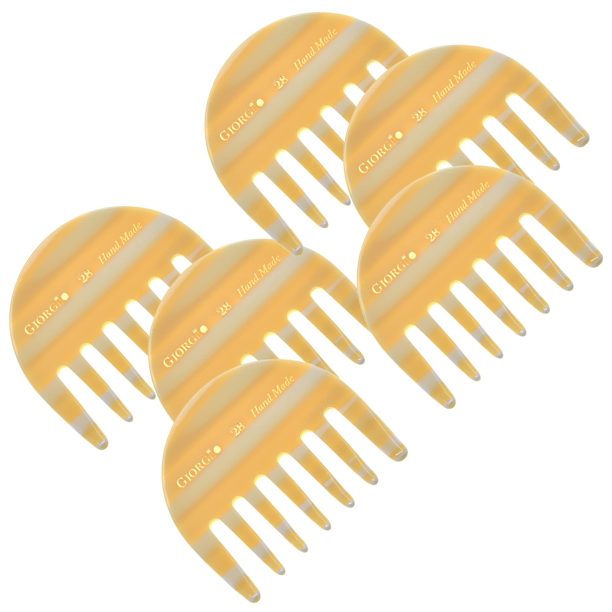 Giorgio G28 Detangling Comb, Pocket and Travel Comb for Thick Hair - Hair Detangler for Wet and Dry Everyday Care. Handmade, Saw