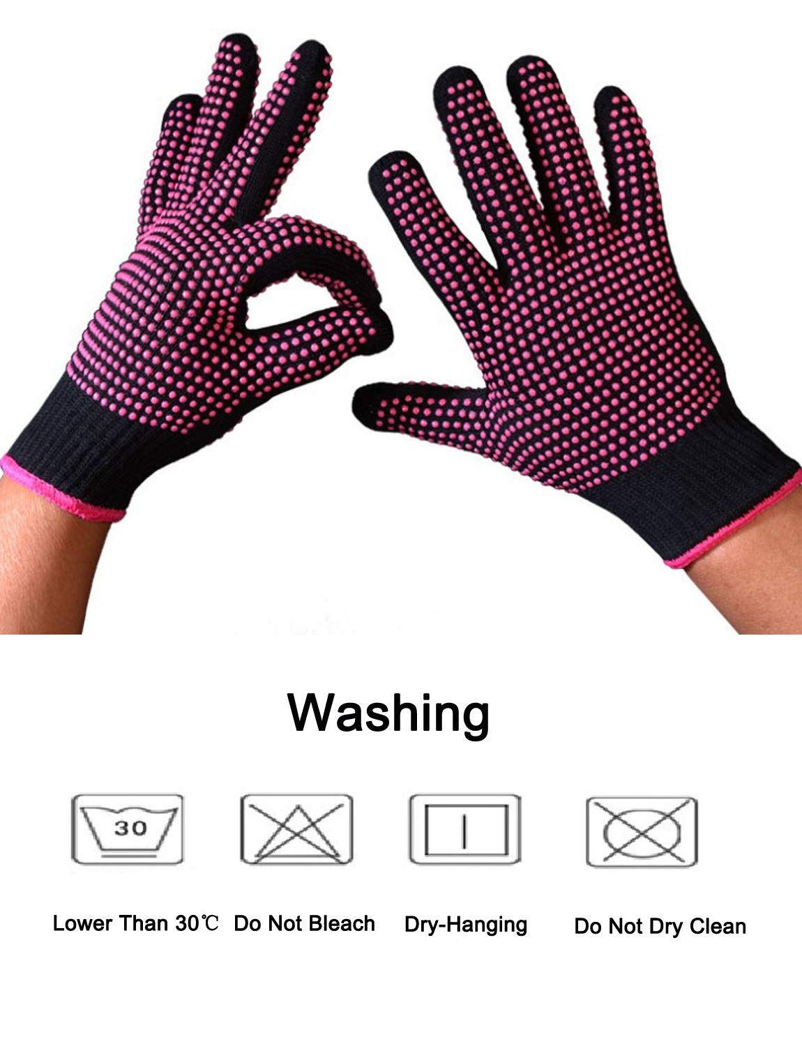 AFT90 Heat Resistant Glove for Hair Styling - Silicone, Pink, 1 Count