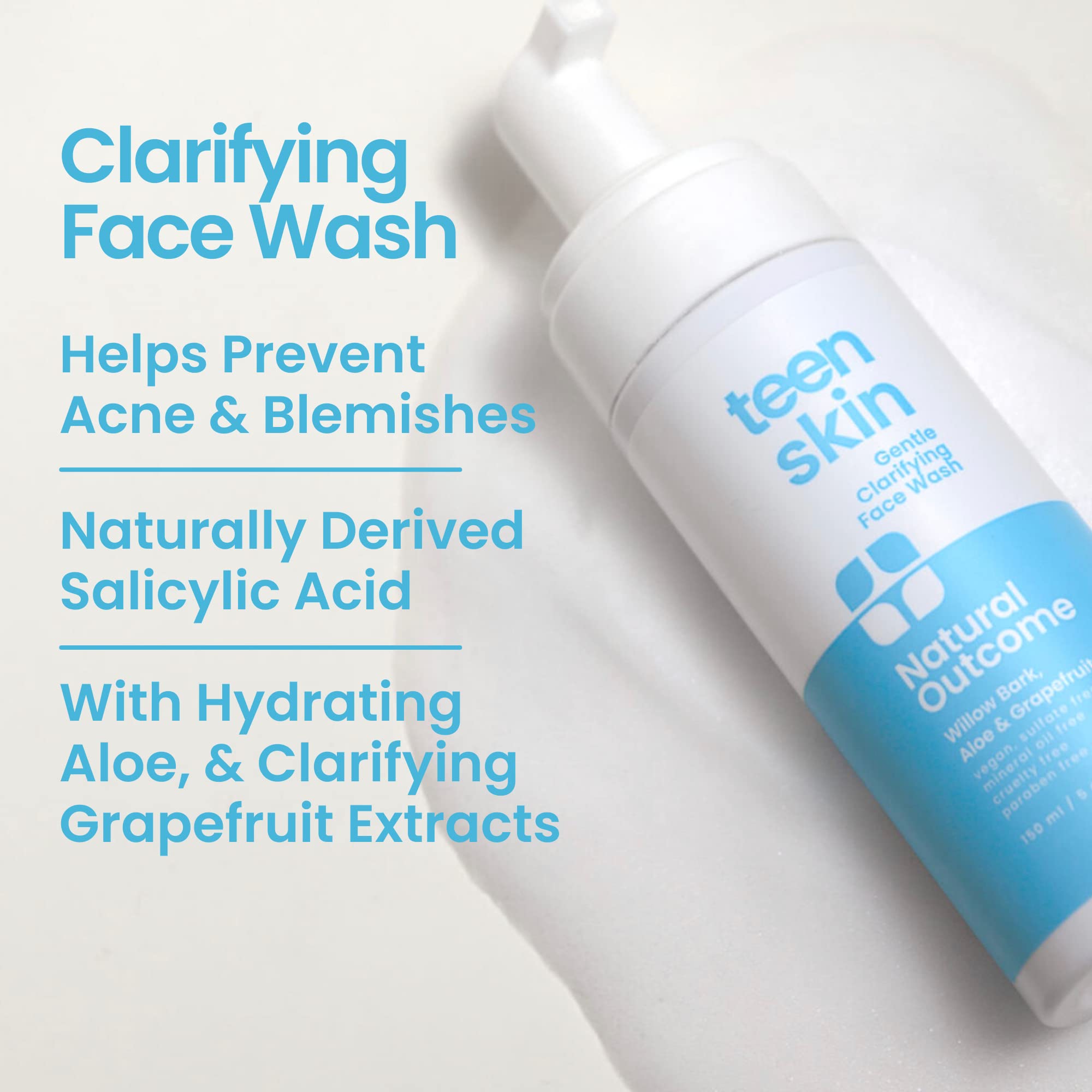 natural outcome Teen Skin Face Wash Duo | Gentle Foaming Daily Boys & Girls Kids Face Wash | Non-toxic Ingredients | Perfect for