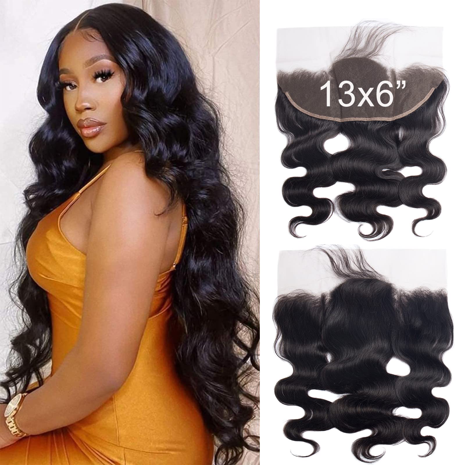 Lemoda 13x6 Frontal 18 Inch Body Wave HD Transparent Lace Frontals 12A Brazilian Virgin Human Hair Lace Frontal Closure Natural 