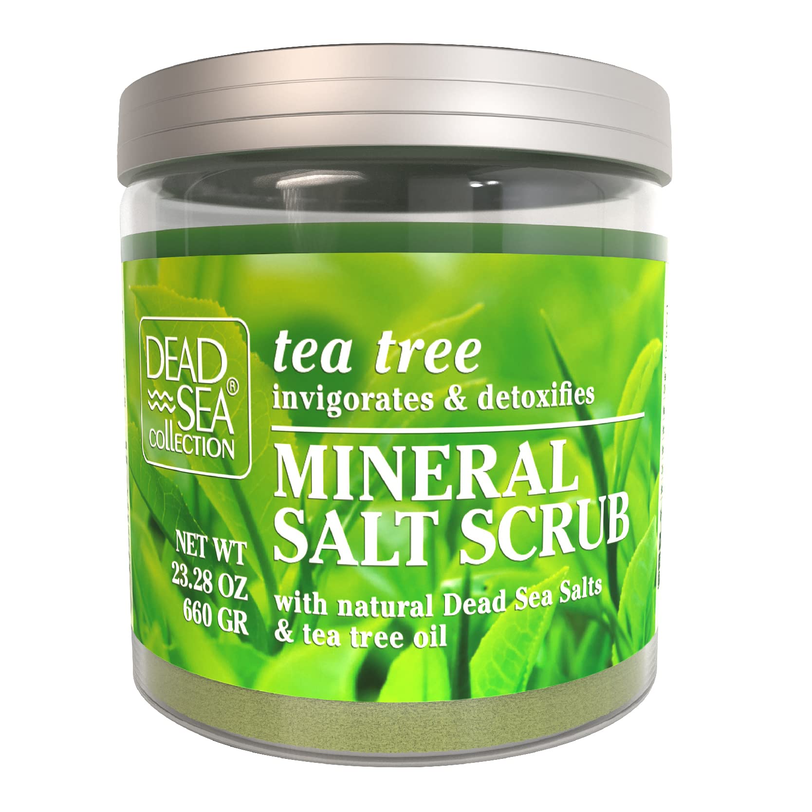Dead Sea Collection Salt Body Scrub - Large 2328 Oz - With Tea Tree - Exfoliating Effect - Includes Organic Essential Oils And N
