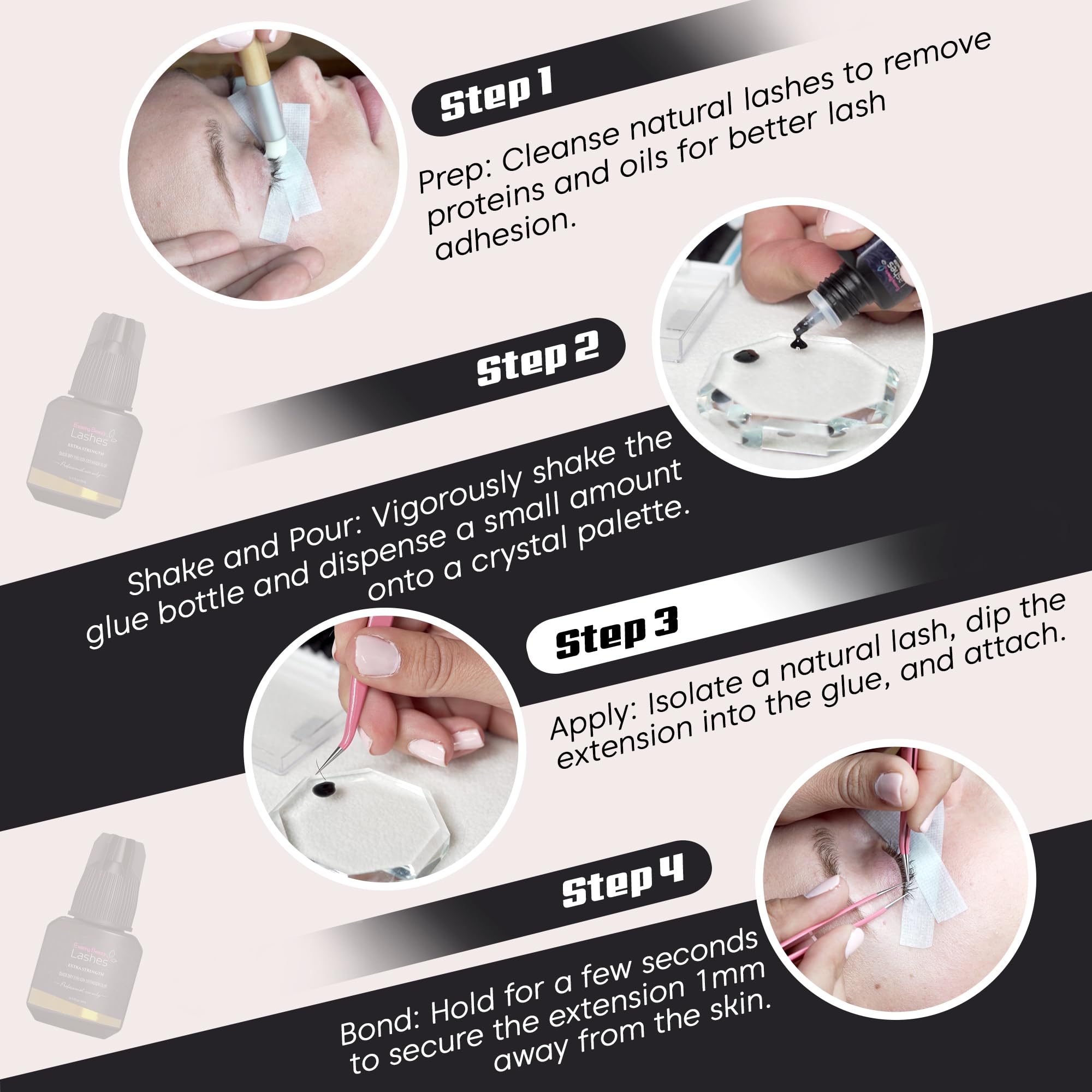 Eyelash Extension Glue Extra Strong Professional Lash Glue for Eyelash Extensions - Drys in 1-2s with 6-7 Week Retention by Exis