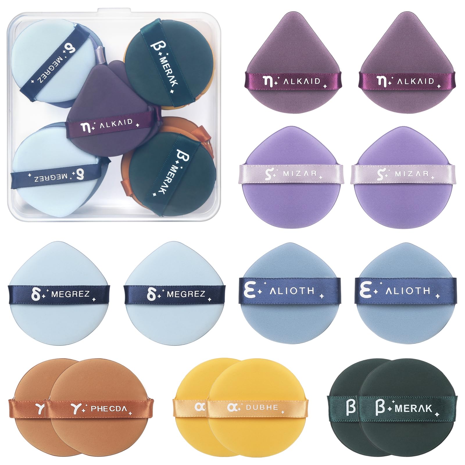 14Pcs Air Cushion Makeup Sponges for Foundation Concealer Teardrop Mix Setting Powder Puff Makeup Cushion Puff Foundation Sponge