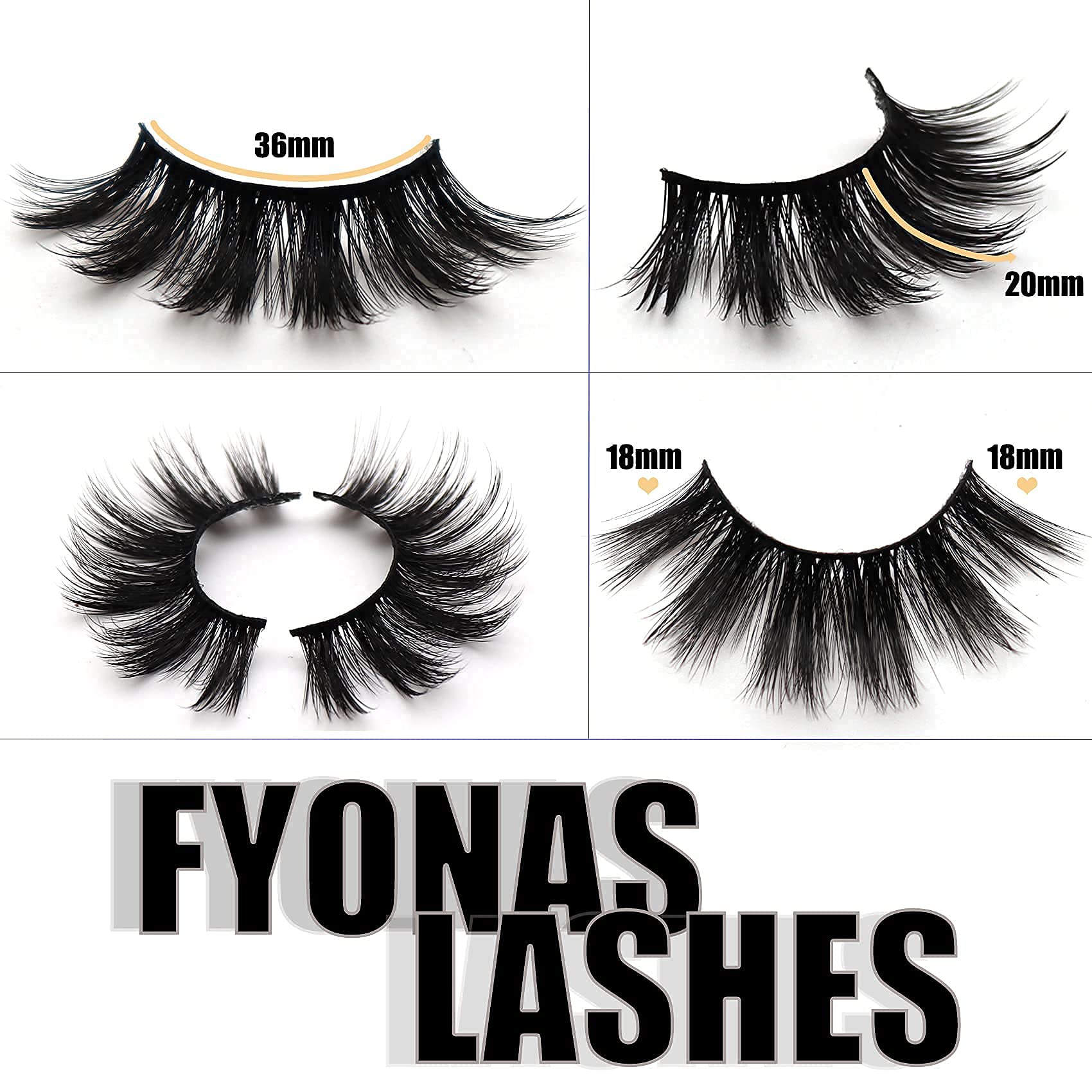 Fyonas False Eyelashes Pack 6D Super Fluffy Faux Mink Lashes Long Dramatic 20Mm Comfortable Luxury Volume Eye Lashes 7 Pairs Pac