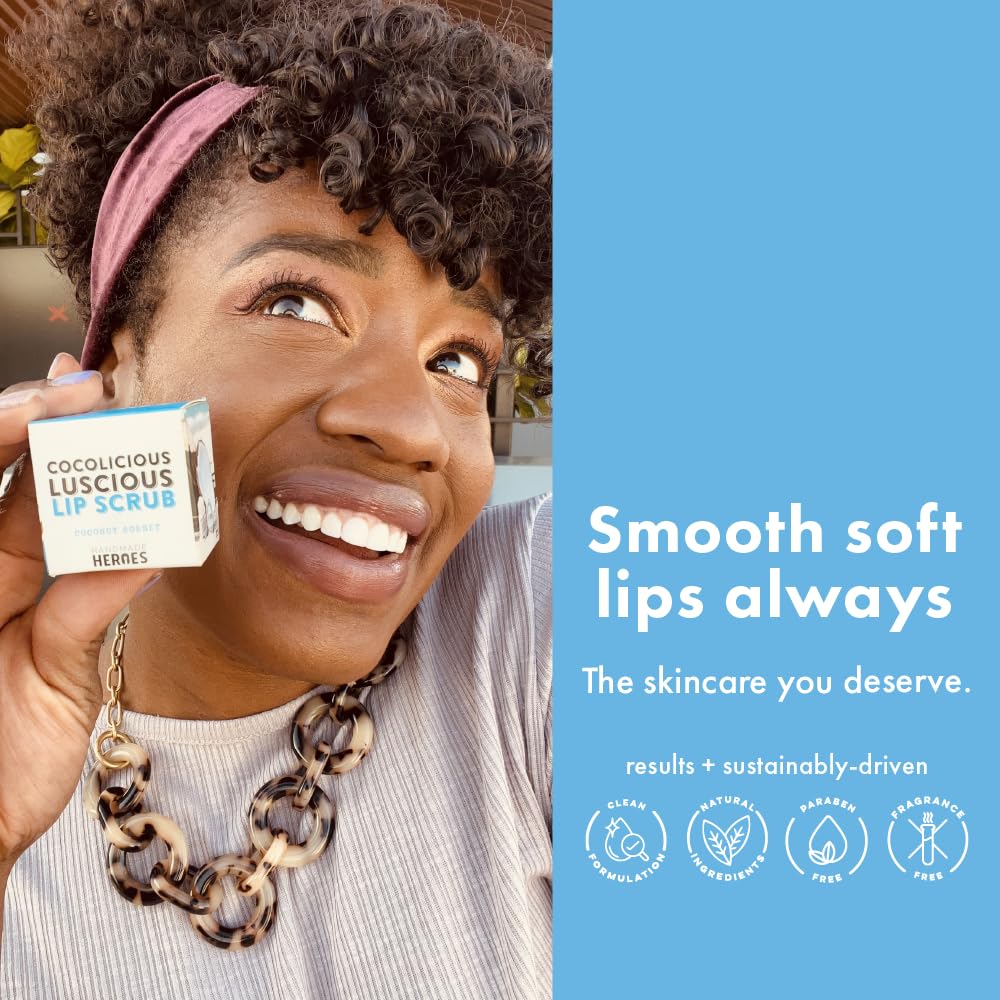 Handmade Heroes 100% Natural Lip Scrub, Vegan Conditioning Coconut Exfoliator - Gentle Exfoliant, Sugar Polish and Scrubber for
