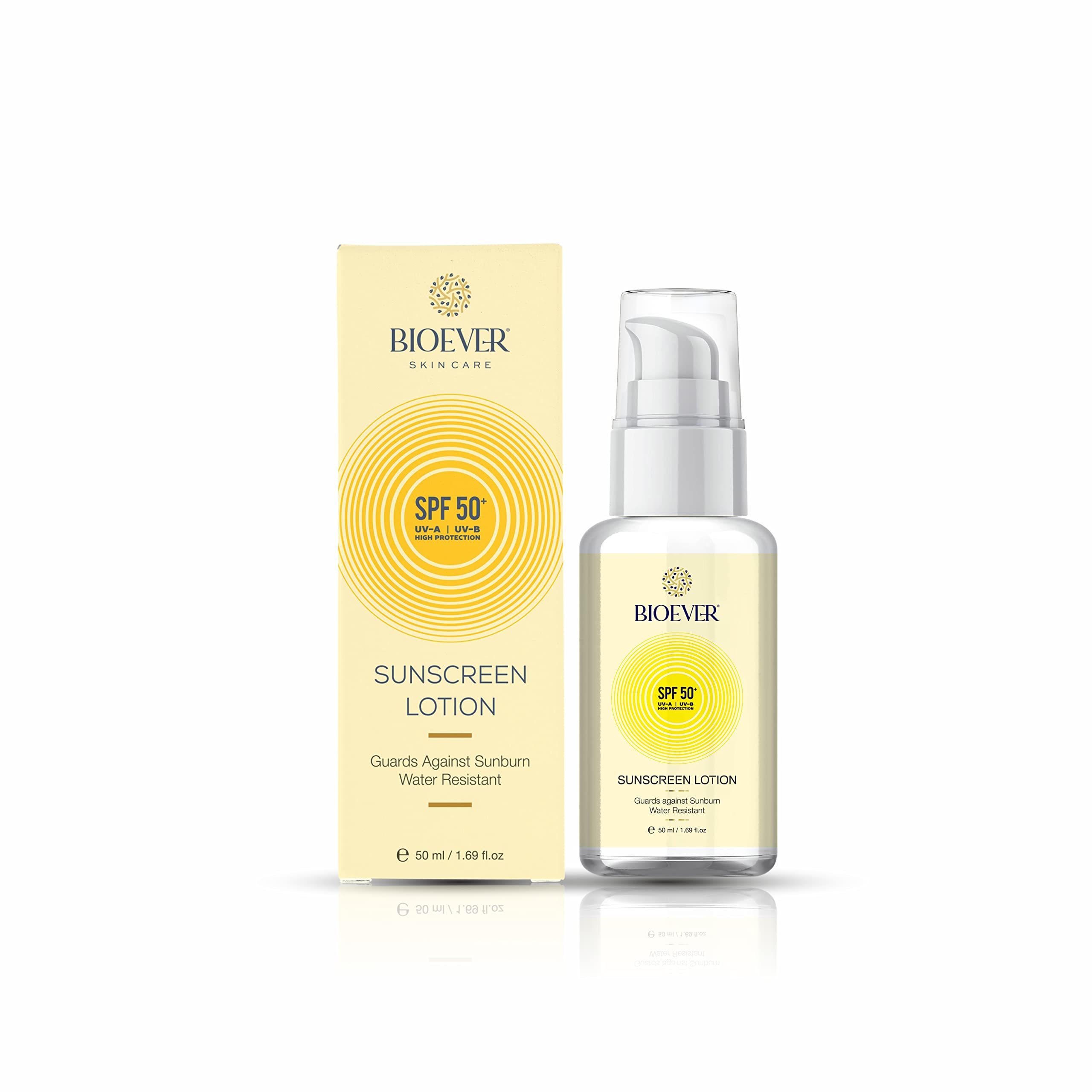 Bioever aloe vera Sunscreen | SPF 50 PA+++ | UVA & UVB High Protection| Water Resistant |Ultra Light/ Aloe Vera/Zinc/Aquaxyl/N