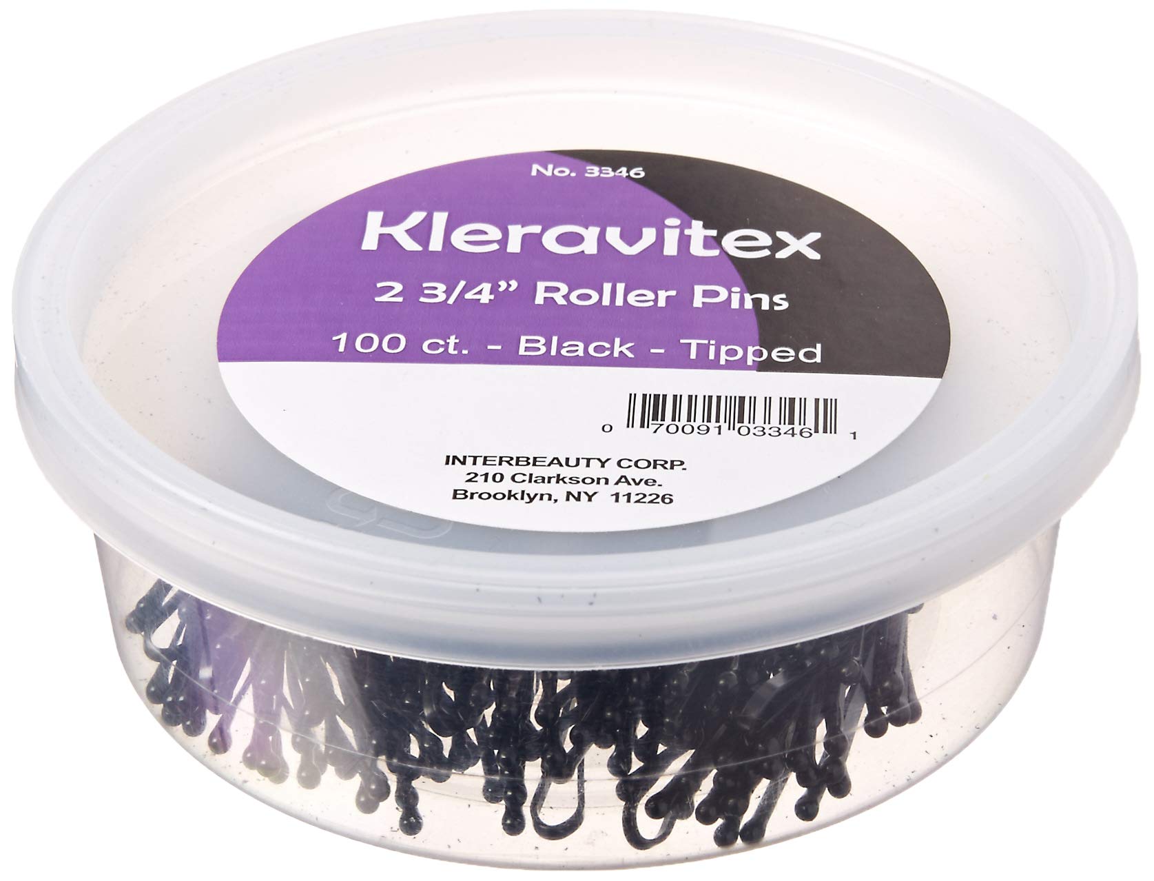 Kleravitex 2.75'' Black Jumbo Bobby Hair Pins - Black Tipped Flat Style Pins For Women - Perfect For Rollers - Hair Pins For Sty