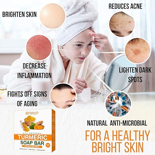 Natural Turmeric Soap Bar For Face & Body - Turmeric Skin Brightening Soap For Dark Spots, Intimate Areas, Underarms - Turmeric