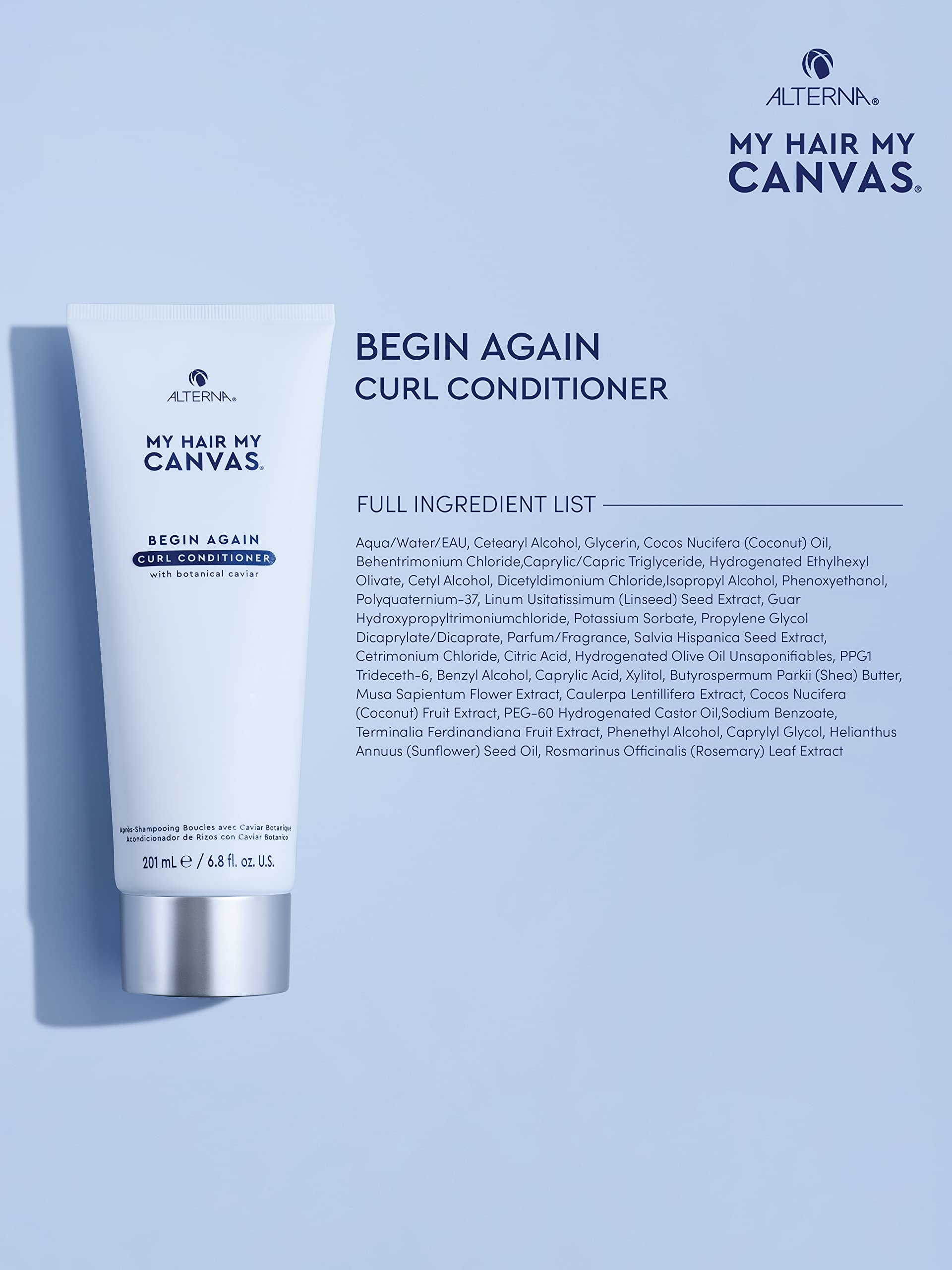 My Hair. My Canvas. Begin Again Vegan Curl Enhancing Conditioner for Curly, Wavy, and Coily Hair, 33 oz