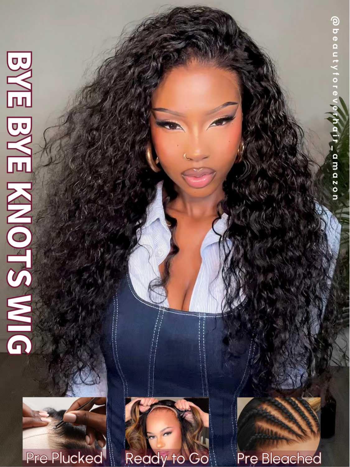 Beauty Forever Bye Bye Knots Wig 7X5 Pre-Everything Water Wave Put On And Go Glueless Wigs With Invisible Knots Pre Cut Lace Hum
