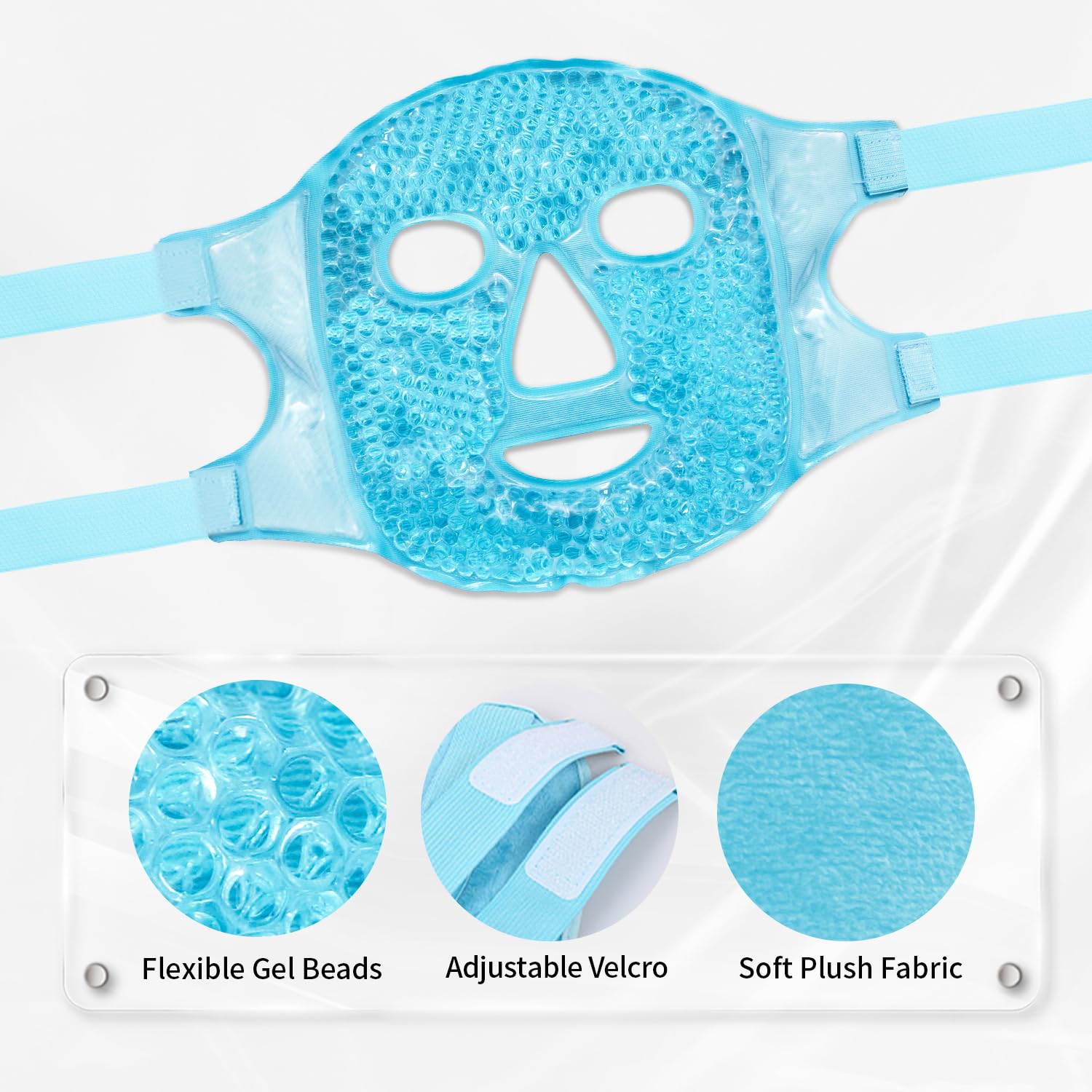 Conbella Silicone Face Mask Cover And Ice Face Mask Set, Cooling Face Mask For Dark Circles, Puffiness, Migraines, Stress, Redne
