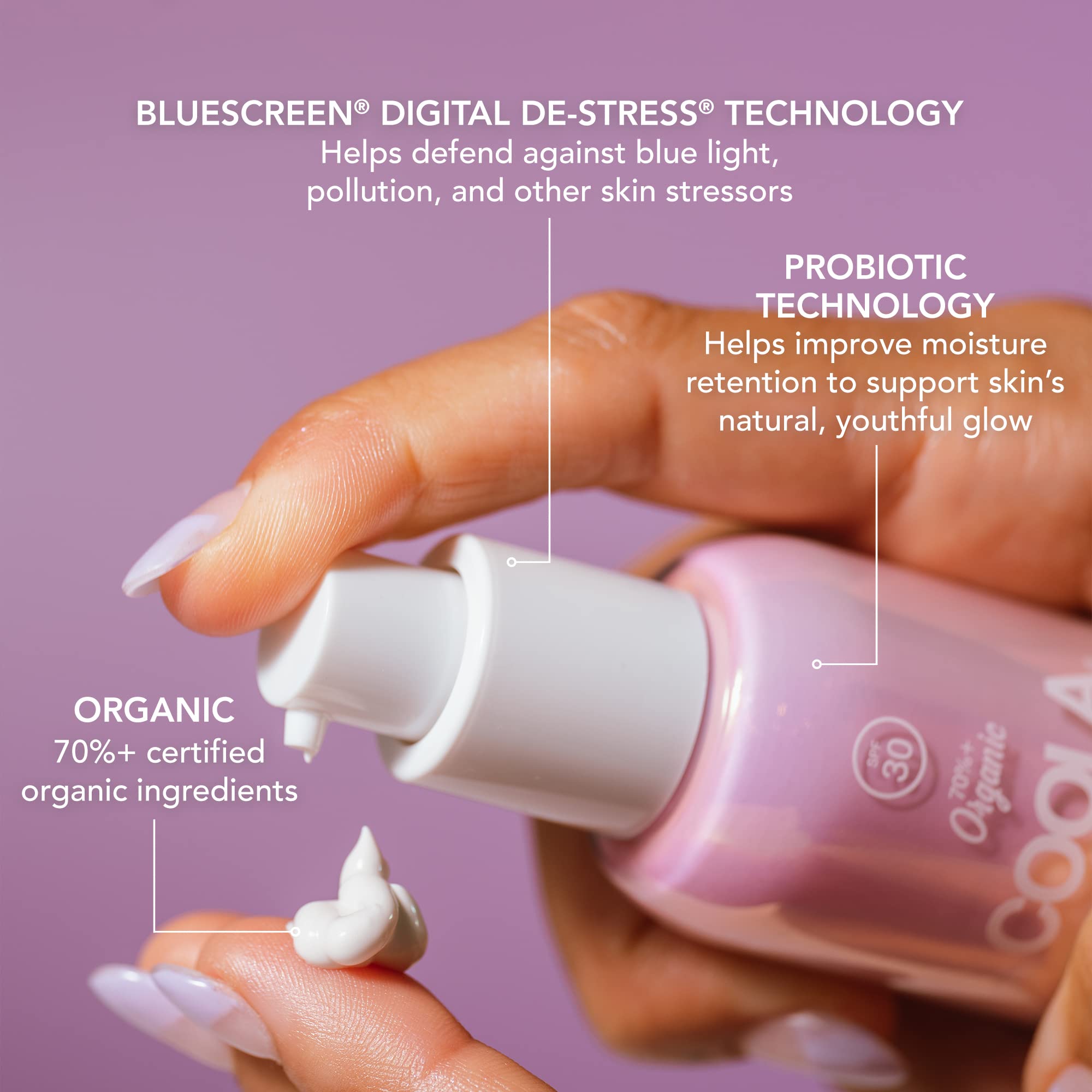 Coola Organic Dew Good Illuminating Probiotic Serum With Spf 30, Dermatologist Tested Sunscreen With Plant-Derived Bluescreen Di