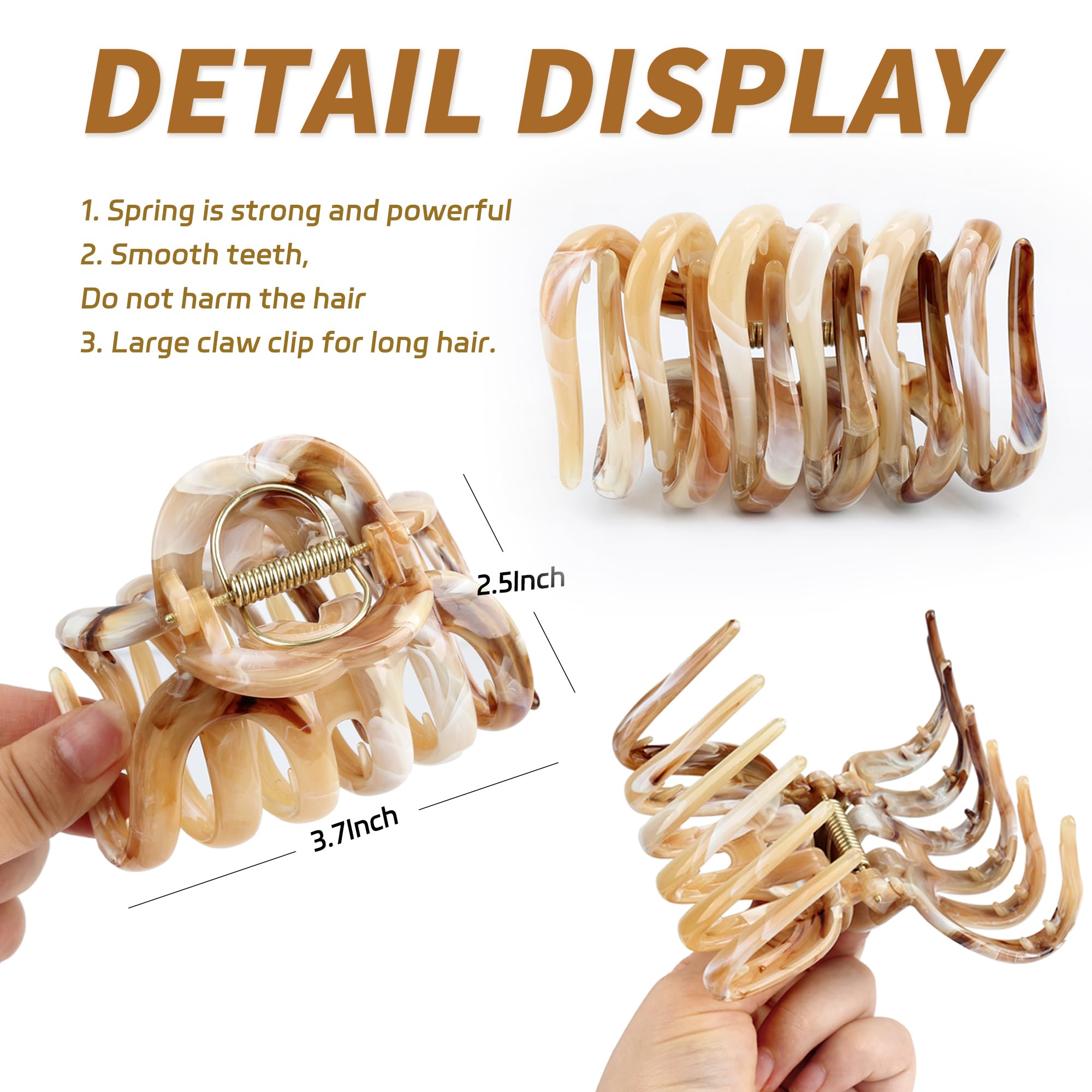 Octopus Hair Claw Clips For Thick Hair French Large Octopus Claw Clips Big Hair Clips For Long Wavy Curly Hair, Strong Hold Non-